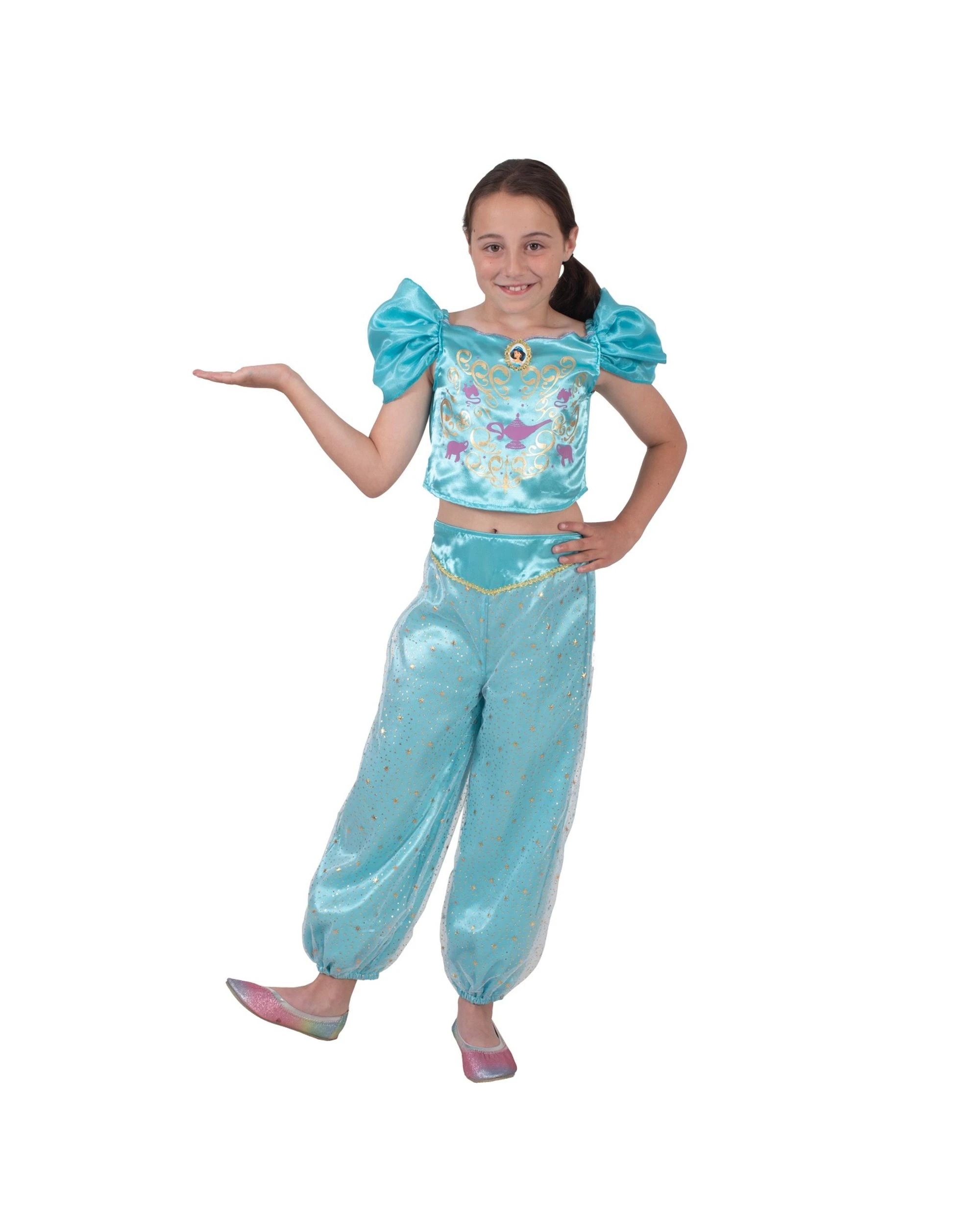 2 Disney Princess Jasmine Sparkle Deluxe Child Costume 6-8 Years, 2 of 4