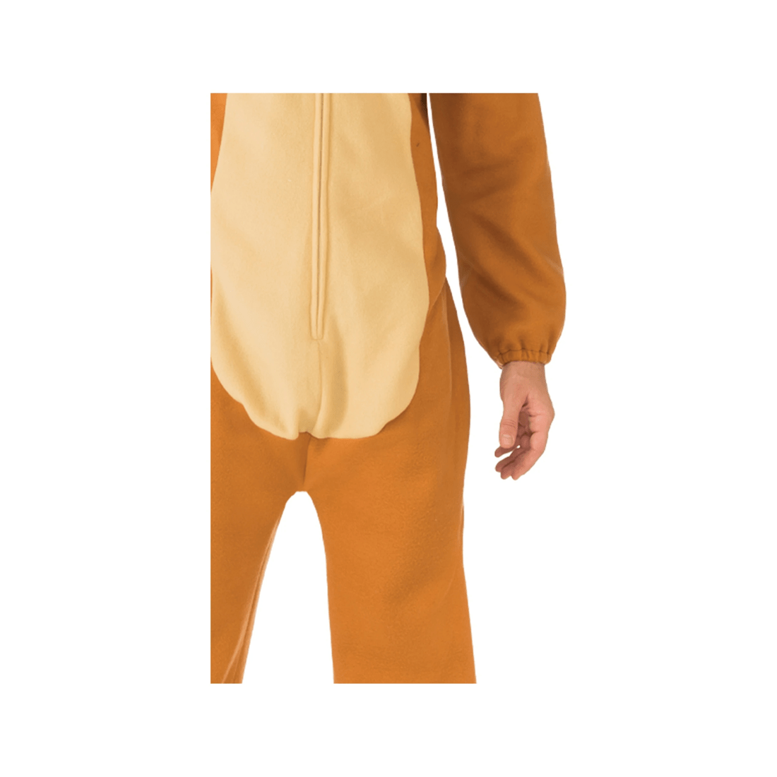 3 Rubies Reindeer One Piece Jumpsuit Costume Adults Unisex Size M Hooded Plush Suit With Antlers Ears
 - Brown, 3 of 4