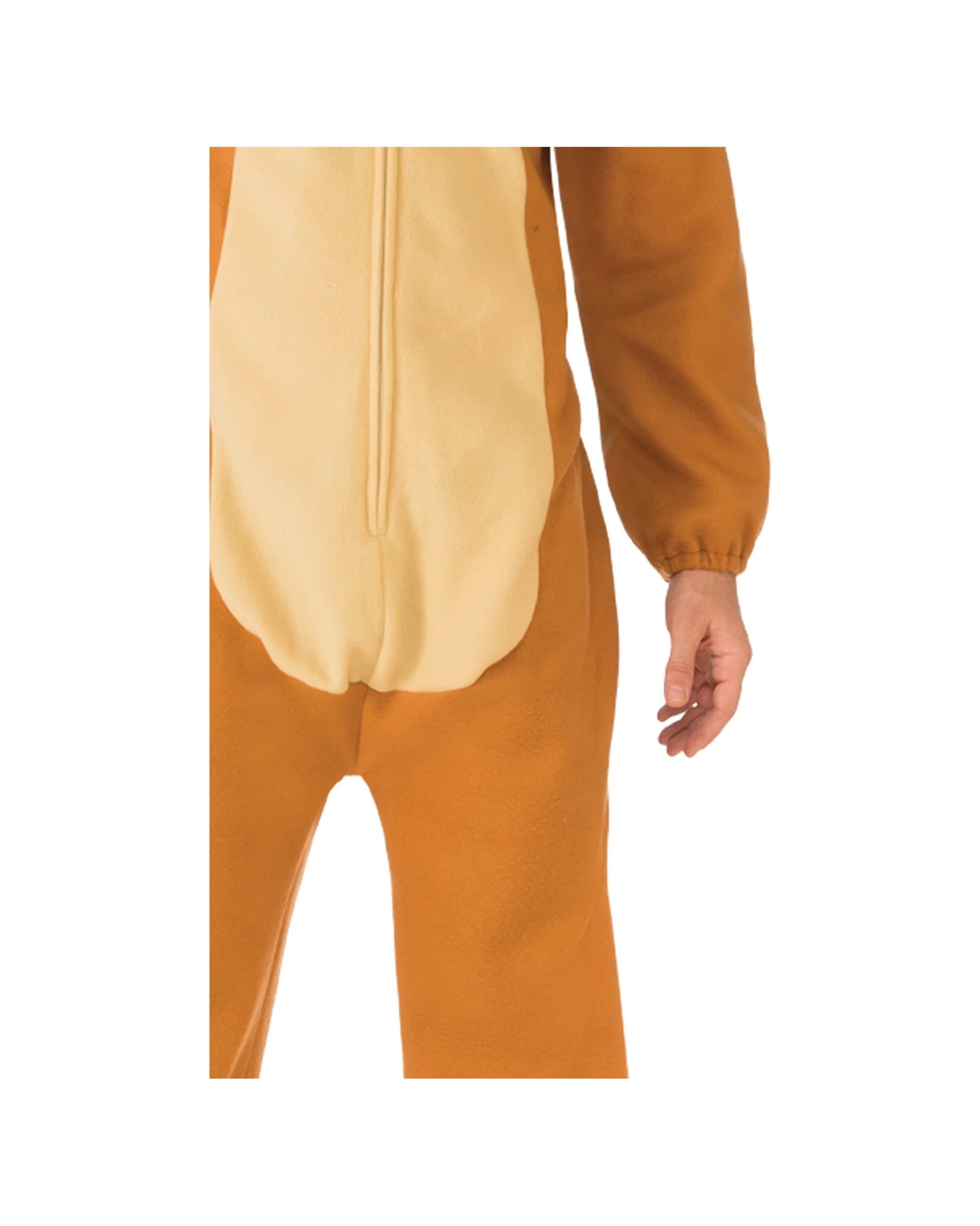 3 Rubies Reindeer One Piece Jumpsuit Costume Adults Unisex Size M Hooded Plush Suit With Antlers Ears
 - Brown, 3 of 4