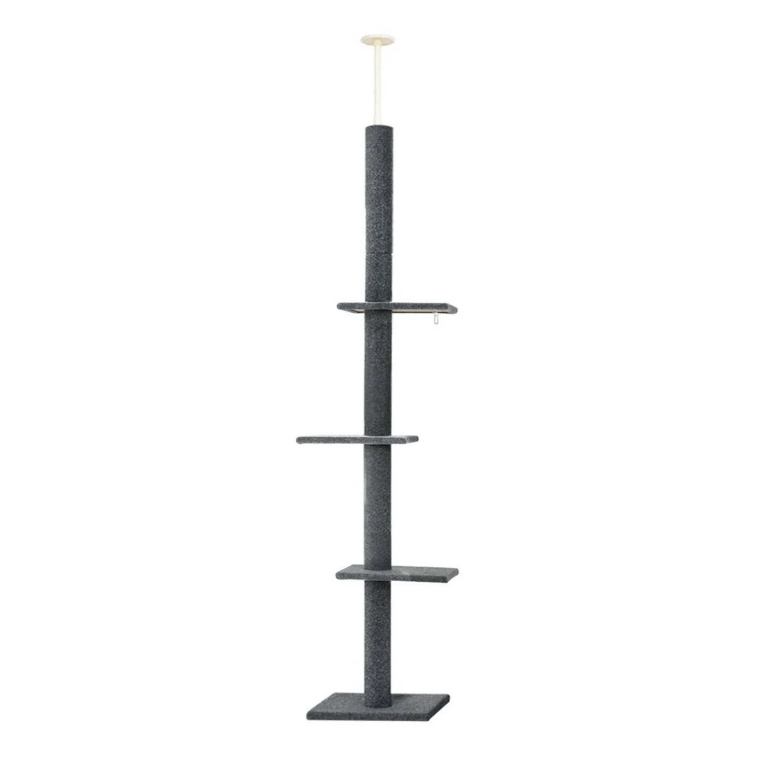 1 i.Pet Cat Tree 290cm Tower Scratching Post Scratcher Floor to Ceiling Cats Bed - Grey, 1 of 4