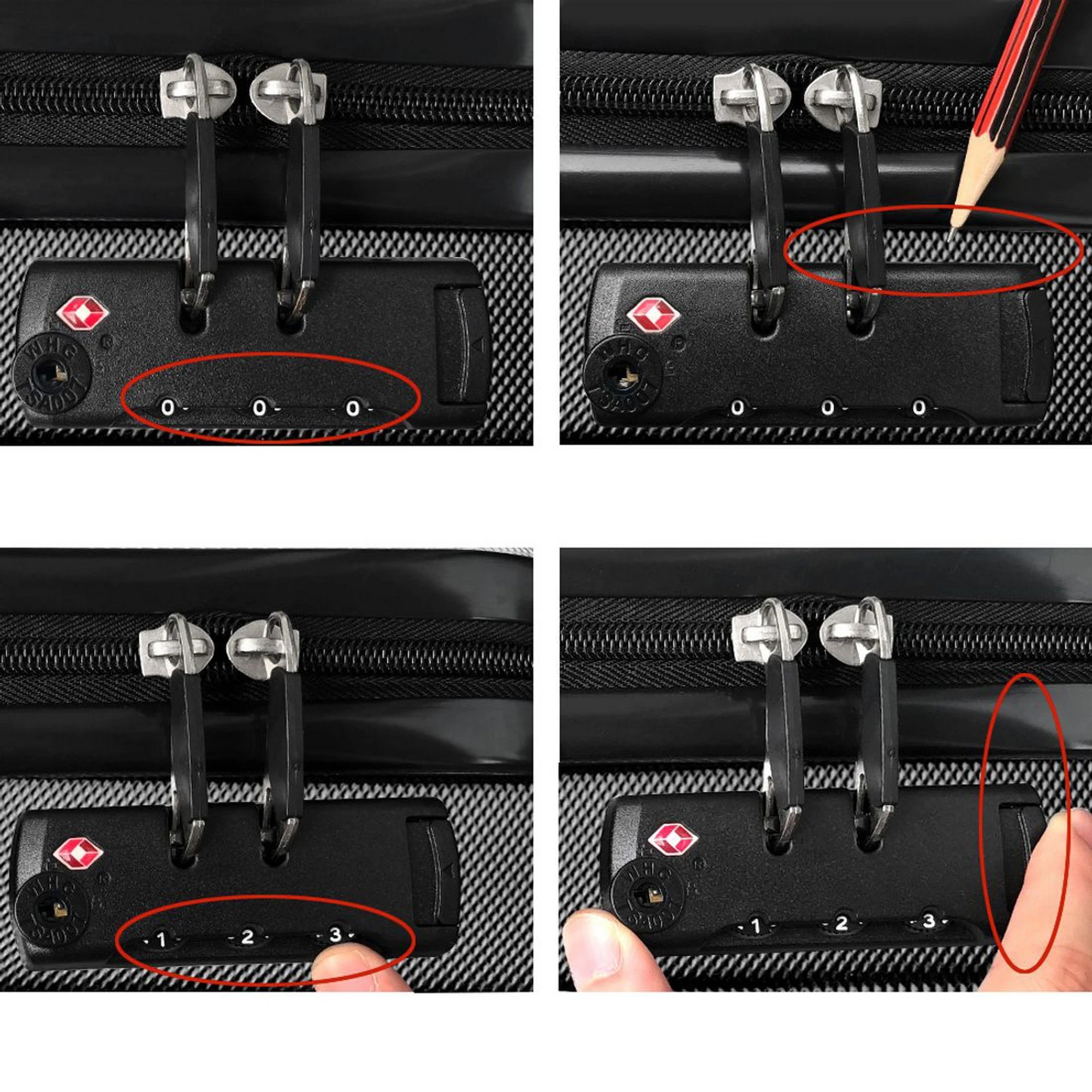 6 Wanderlite 20" 55cm Luggage Trolley Travel Set Suitcase Carry On Hard Shell Case Sets - Black, 6 of 6