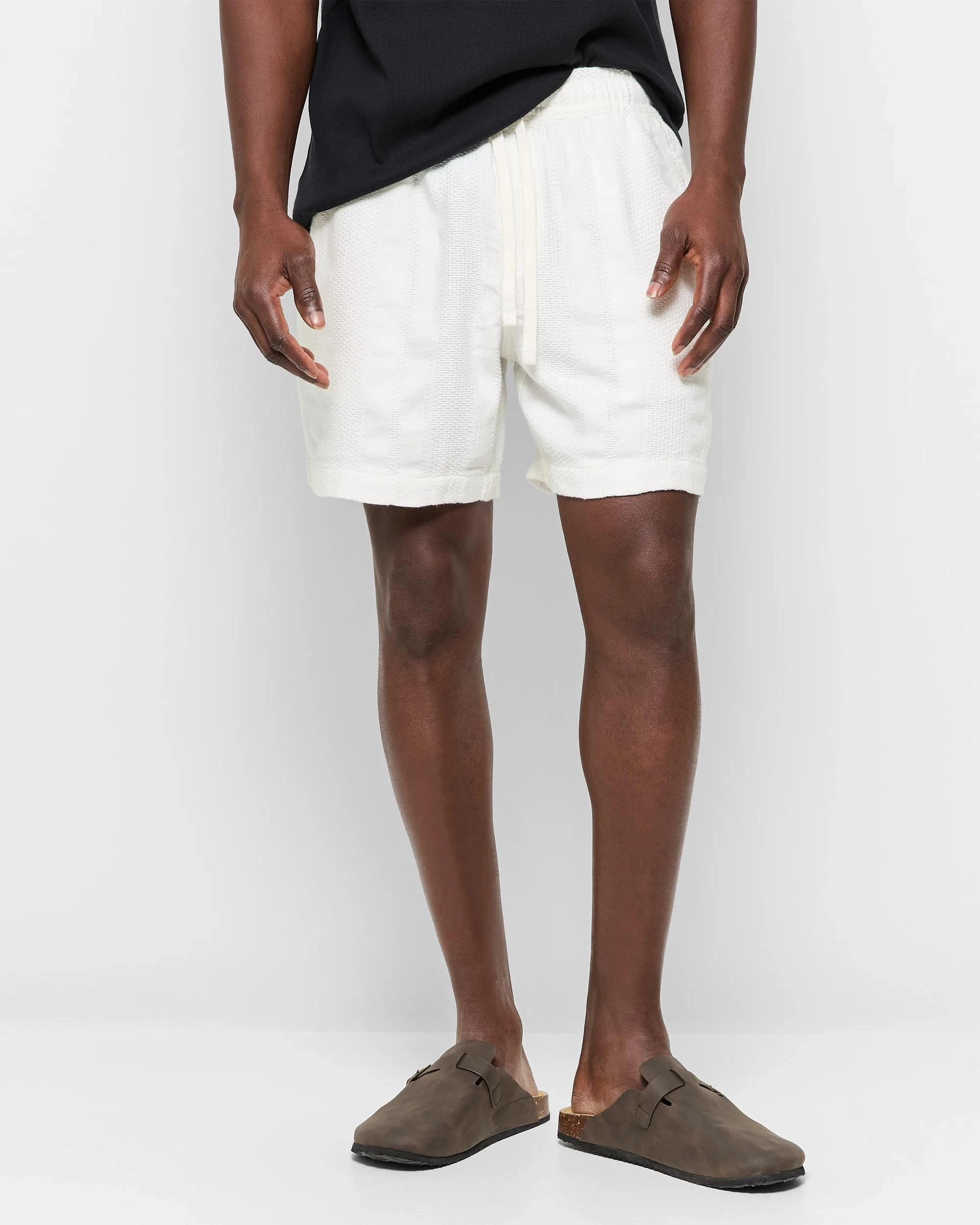 1 Australian Cotton Textured Knit Shorts - Commons OFF WHITE, 1 of 5