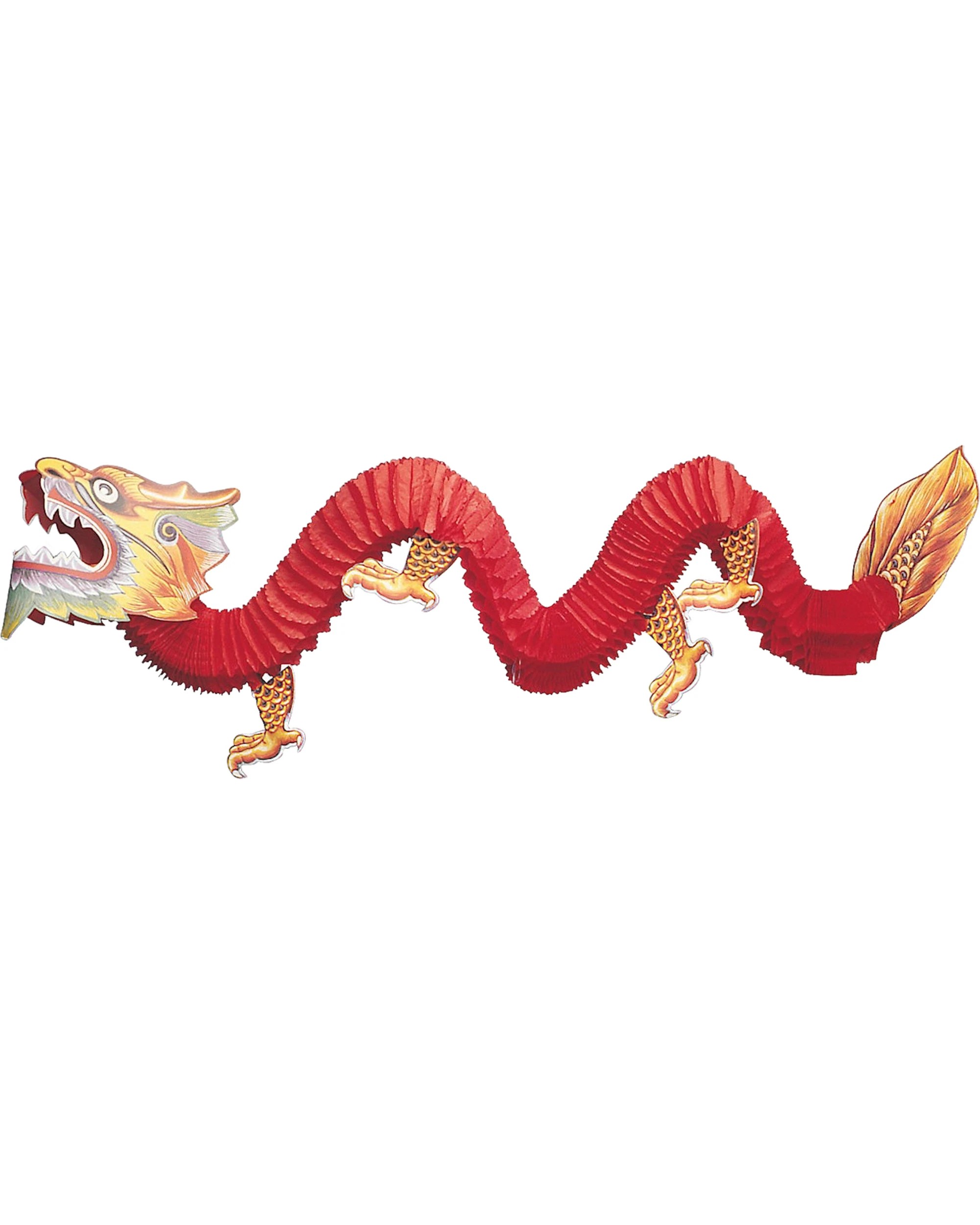 1 Partyrama Chinese Red Dragon Honeycomb Ceiling Decoration, 1 of 2