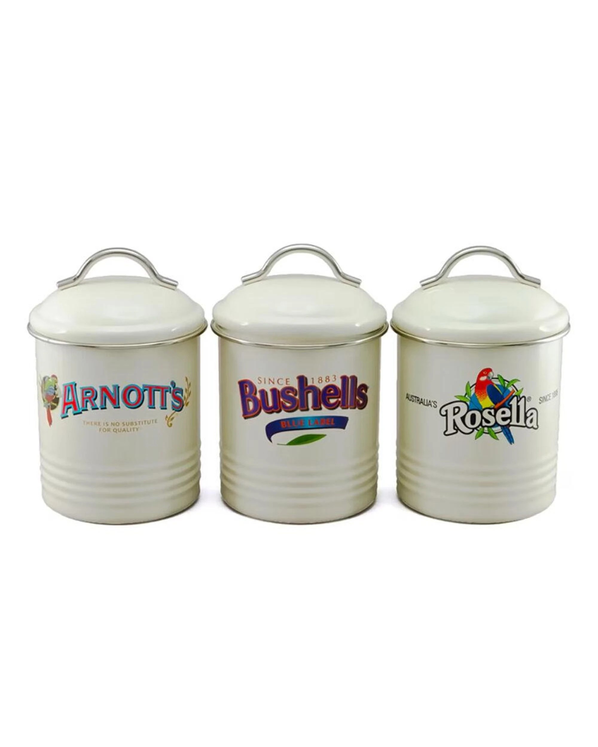 1 Rojo Arnotts Bushells & Rosella Canisters Set of 3 - Natural, 1 of 2