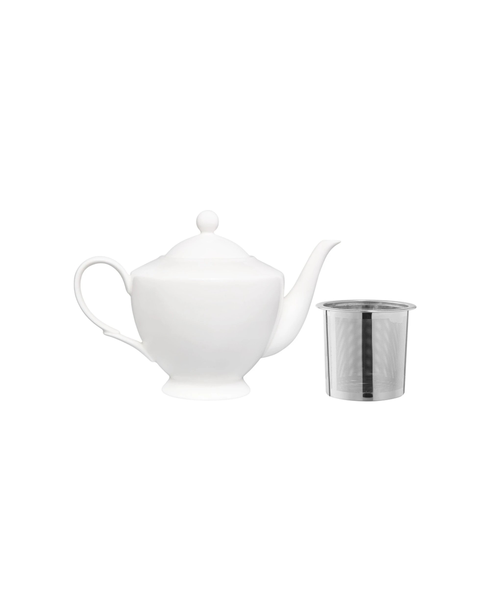 4 Maxwell & Williams Basics Porcelain Classic Teapot With Infuser 1L - White, 4 of 5