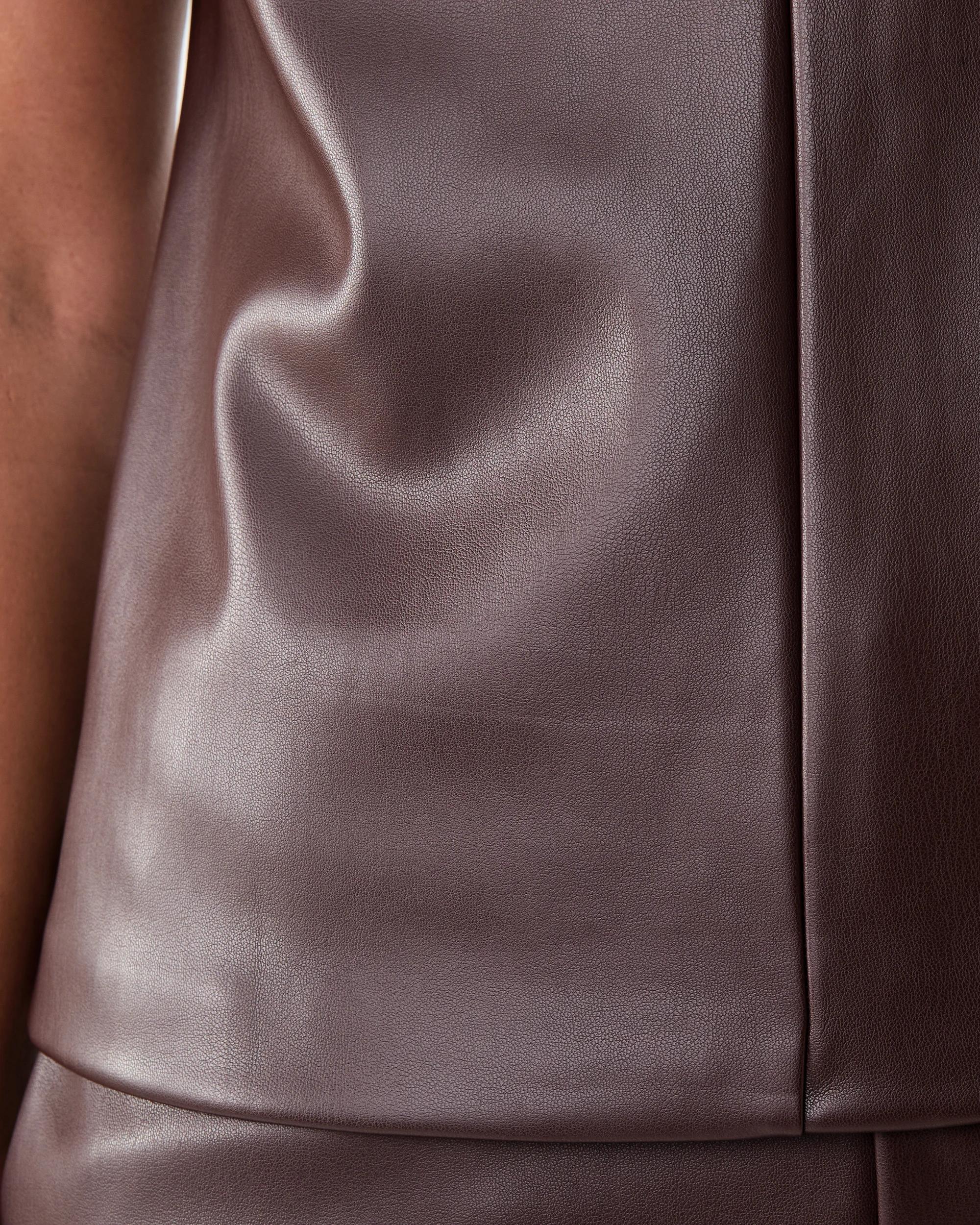 6 Sleeveless Faux Leather Top Choc Plum, 6 of 7