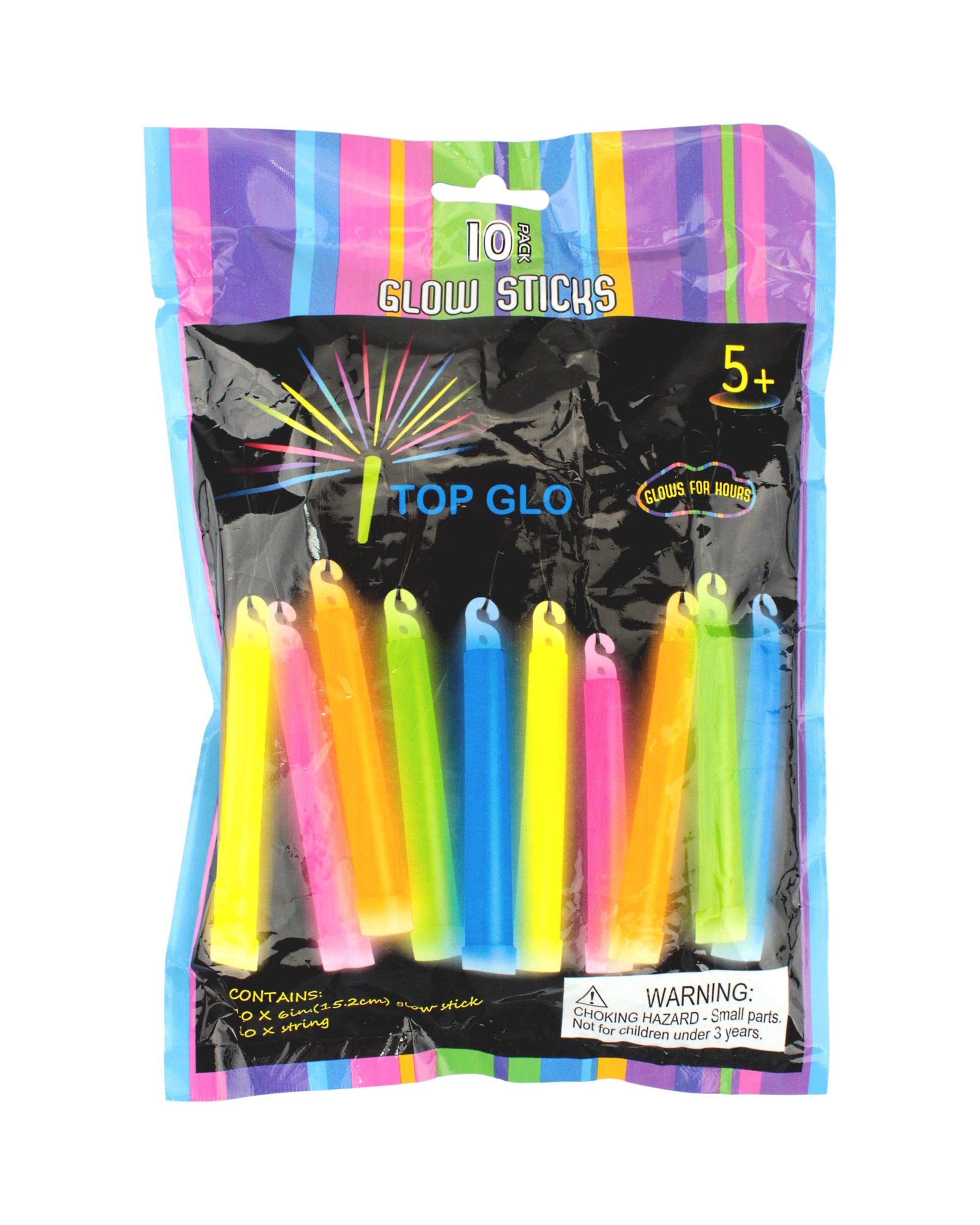 1 Alpen Assorted Coloured Glow Stick Necklaces Pack of 10, 1 of 1