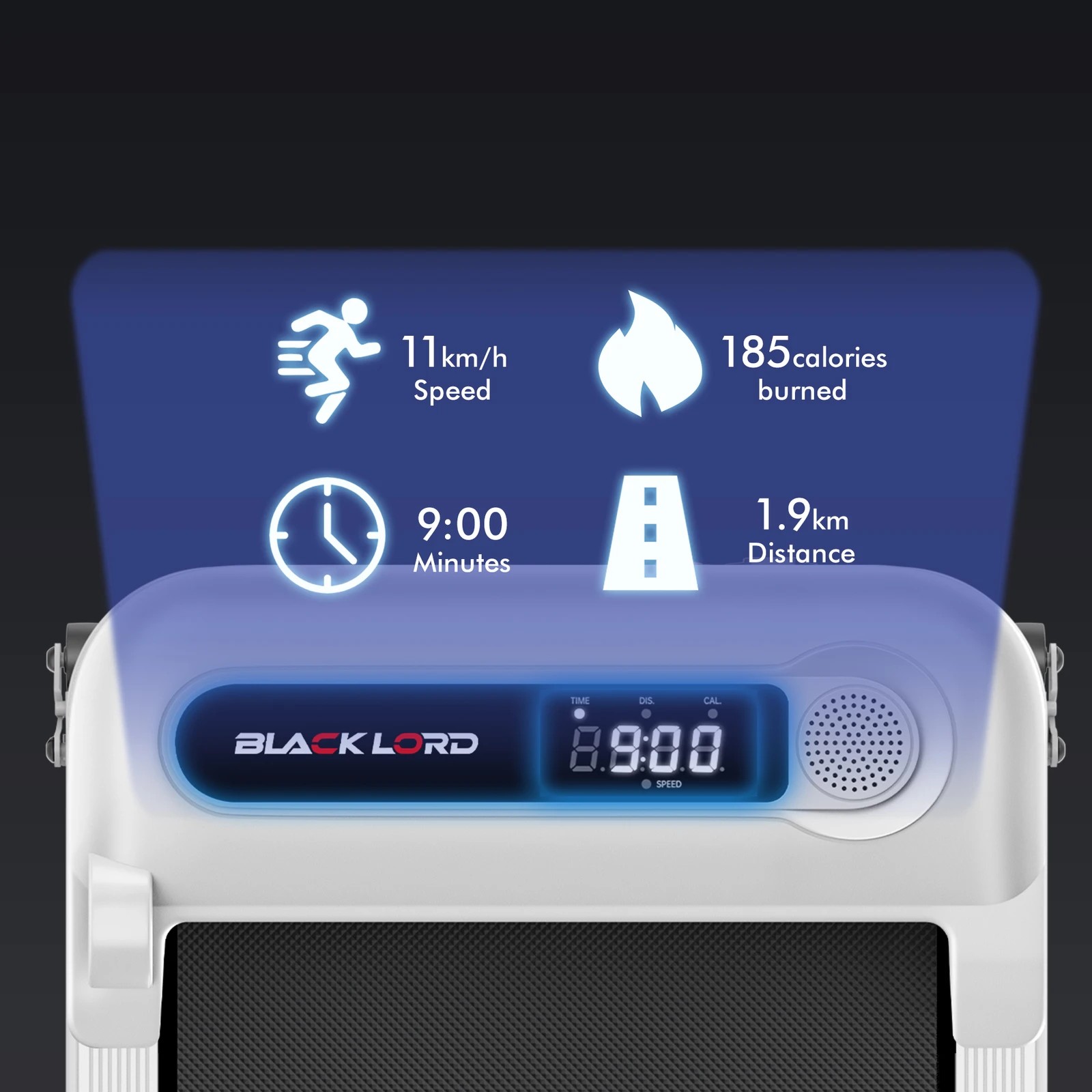 9 Black Lord Treadmill Electric Walking Pad Incline Shock Absorbers Home Gym - White, 9 of 10