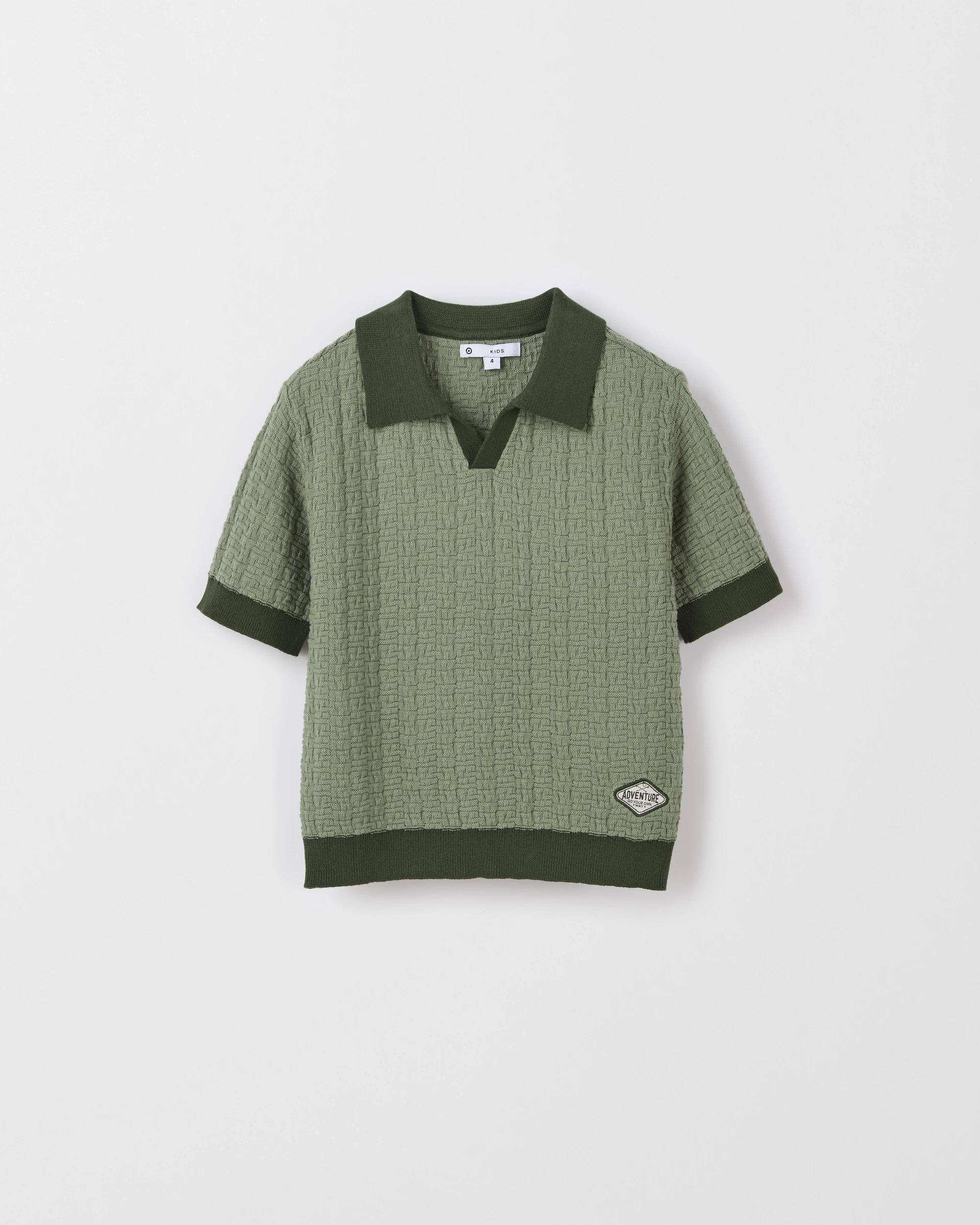 6 Target Kids Australian Cotton Short Sleeve Knit Polo Top SEA SPRAY, 6 of 7