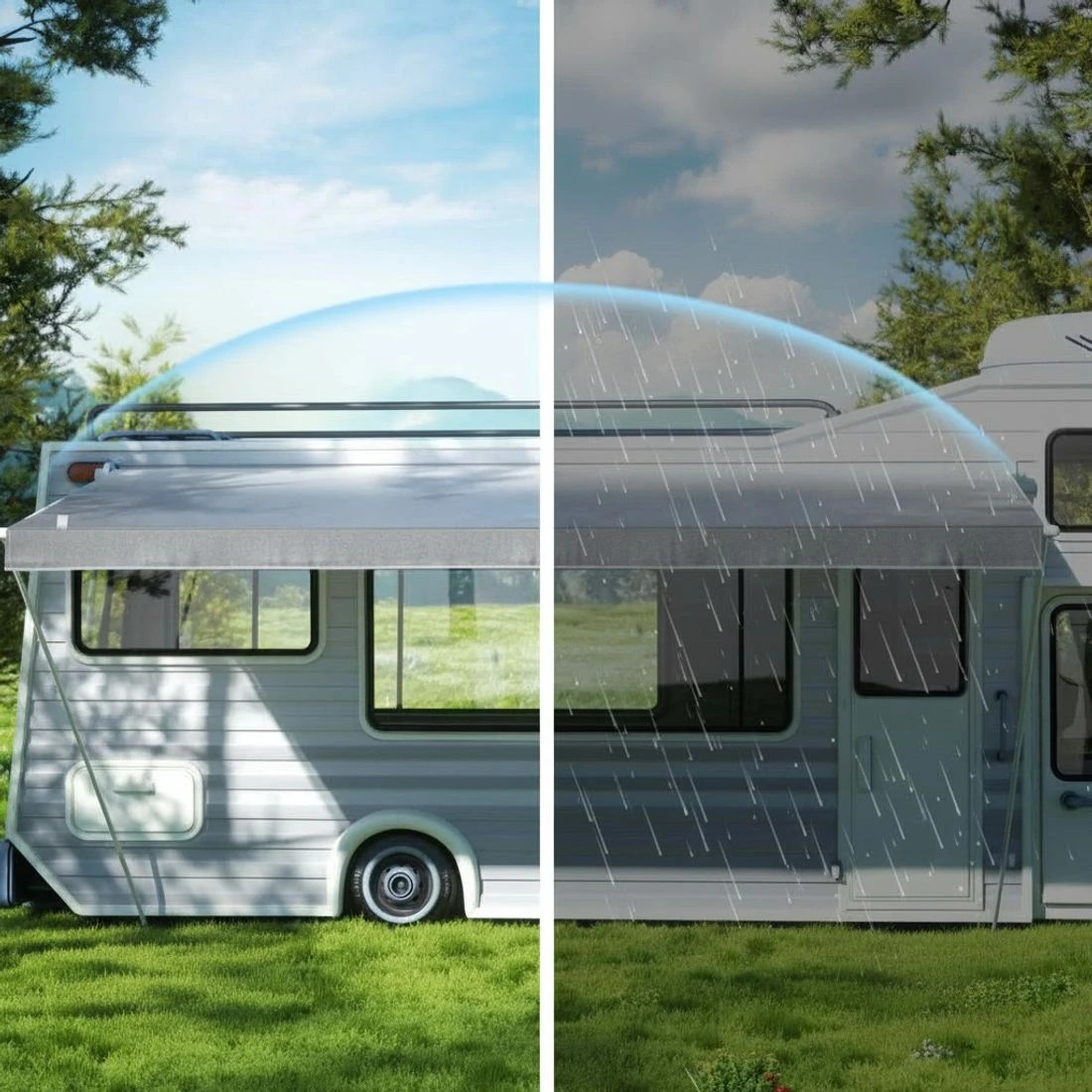 2 Weisshorn 14ft Caravan Awning RV Replacement Fabric 3.95M x 2.42M - Grey, 2 of 5