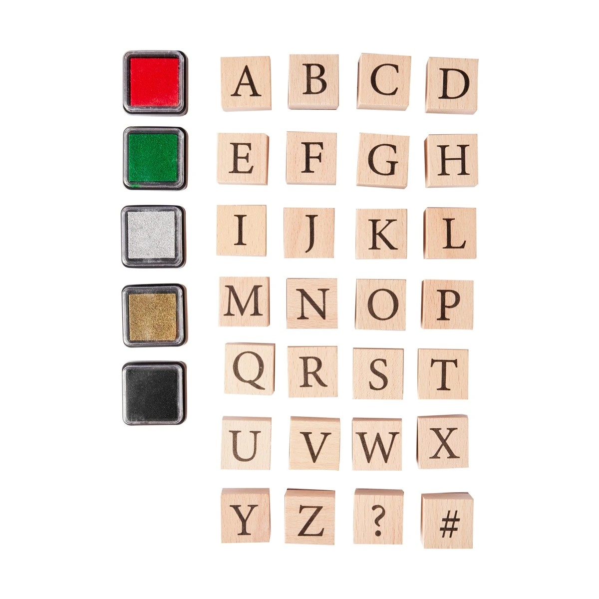 2 Wooden Stamp Set - Alphabet, Upper Case, 2 of 4