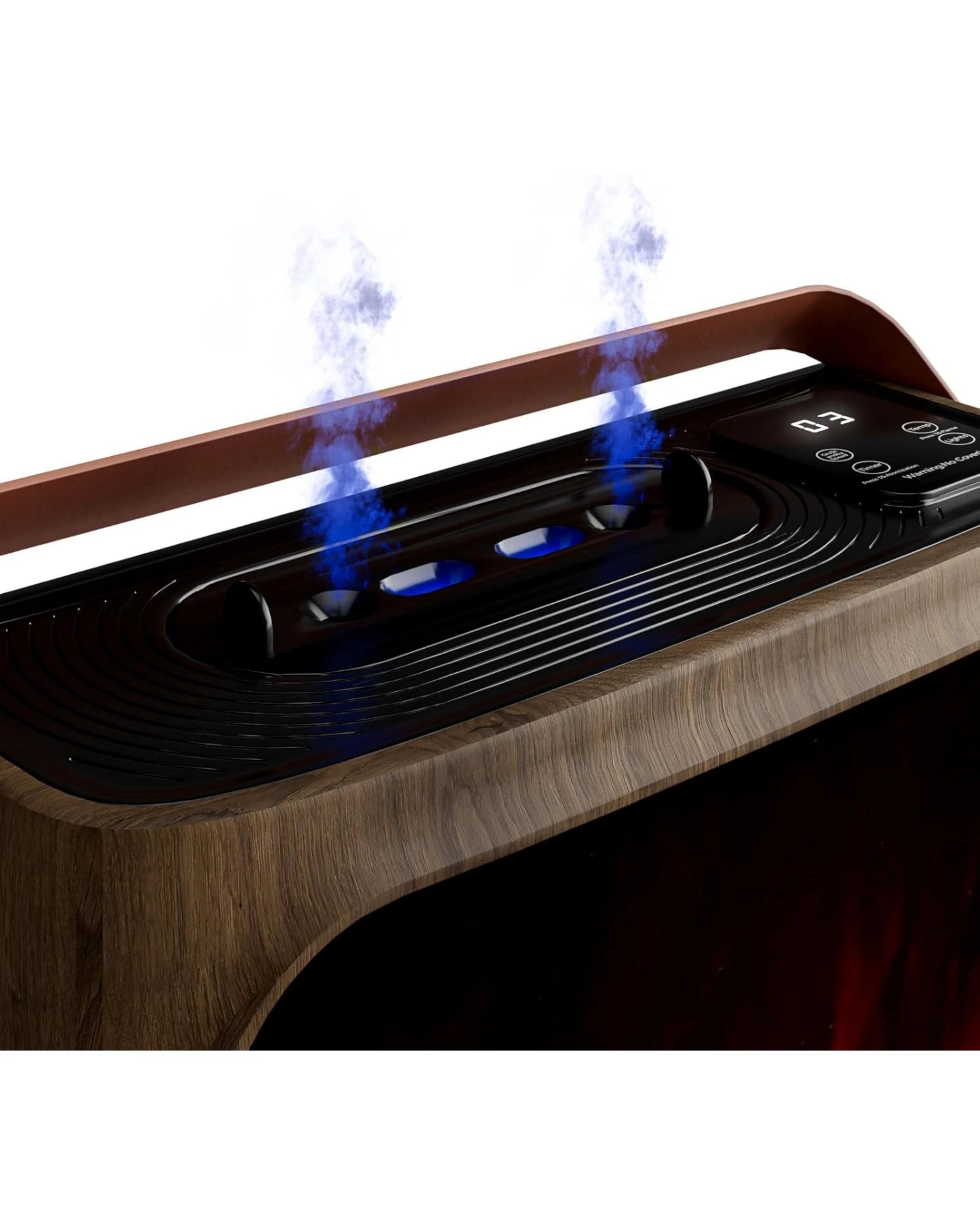 4 Advwin Space Heater Electric Fireplace with Humidifier 3D Realistic Flame 12H Timer 3 Speeds, 4 of 6
