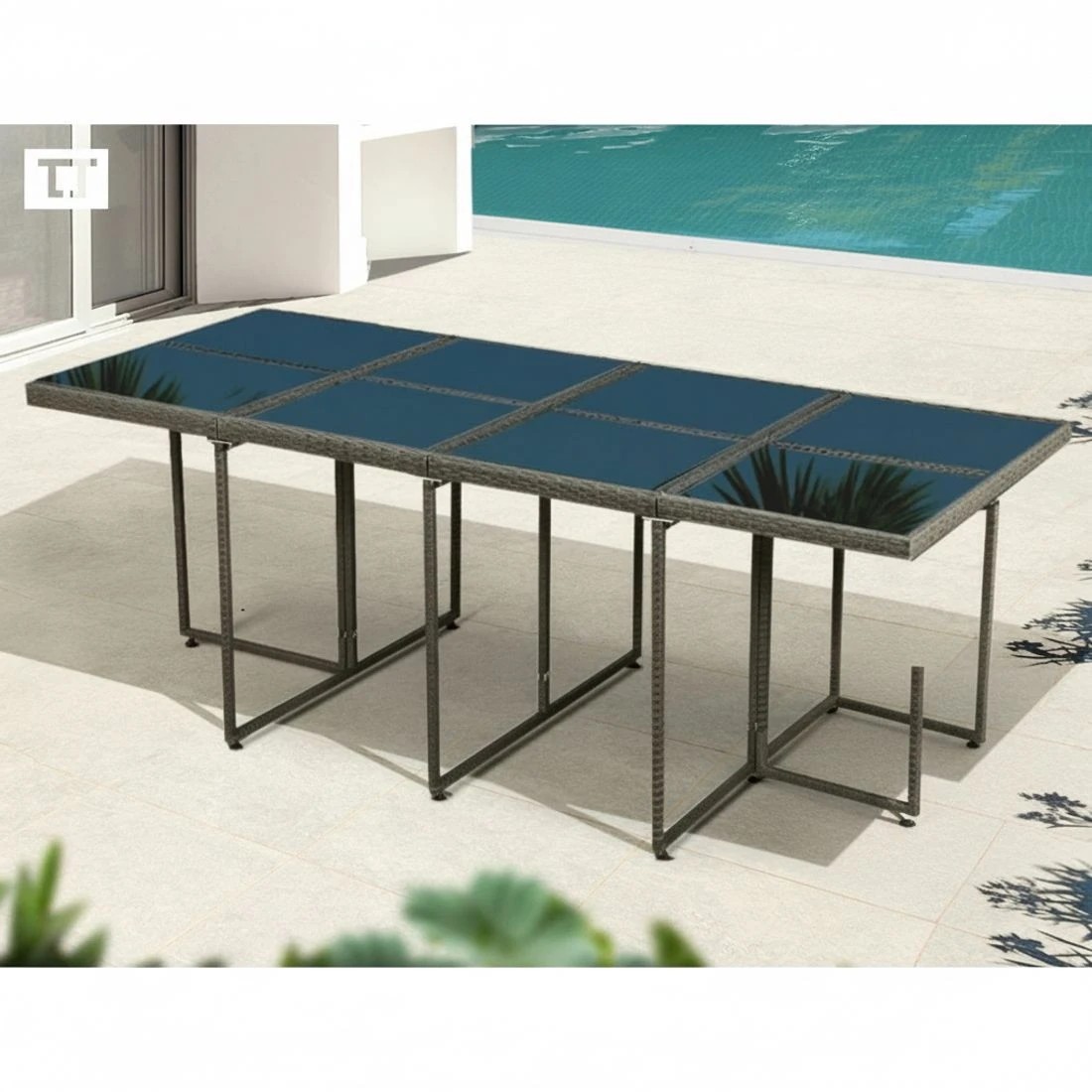 4 Gardeon Outdoor Dining Set 13 Piece Wicker Table Chairs Setting - Grey, 4 of 4