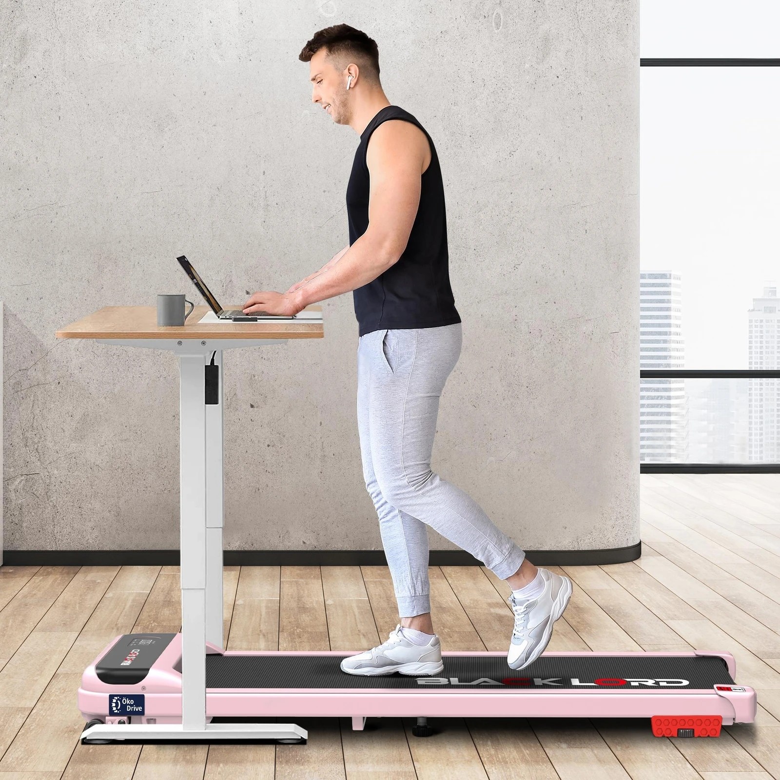 4 Black Lord Treadmill Electric Walking Pad Home Office Gym Fitness Incline MS2 - Pink, 4 of 10