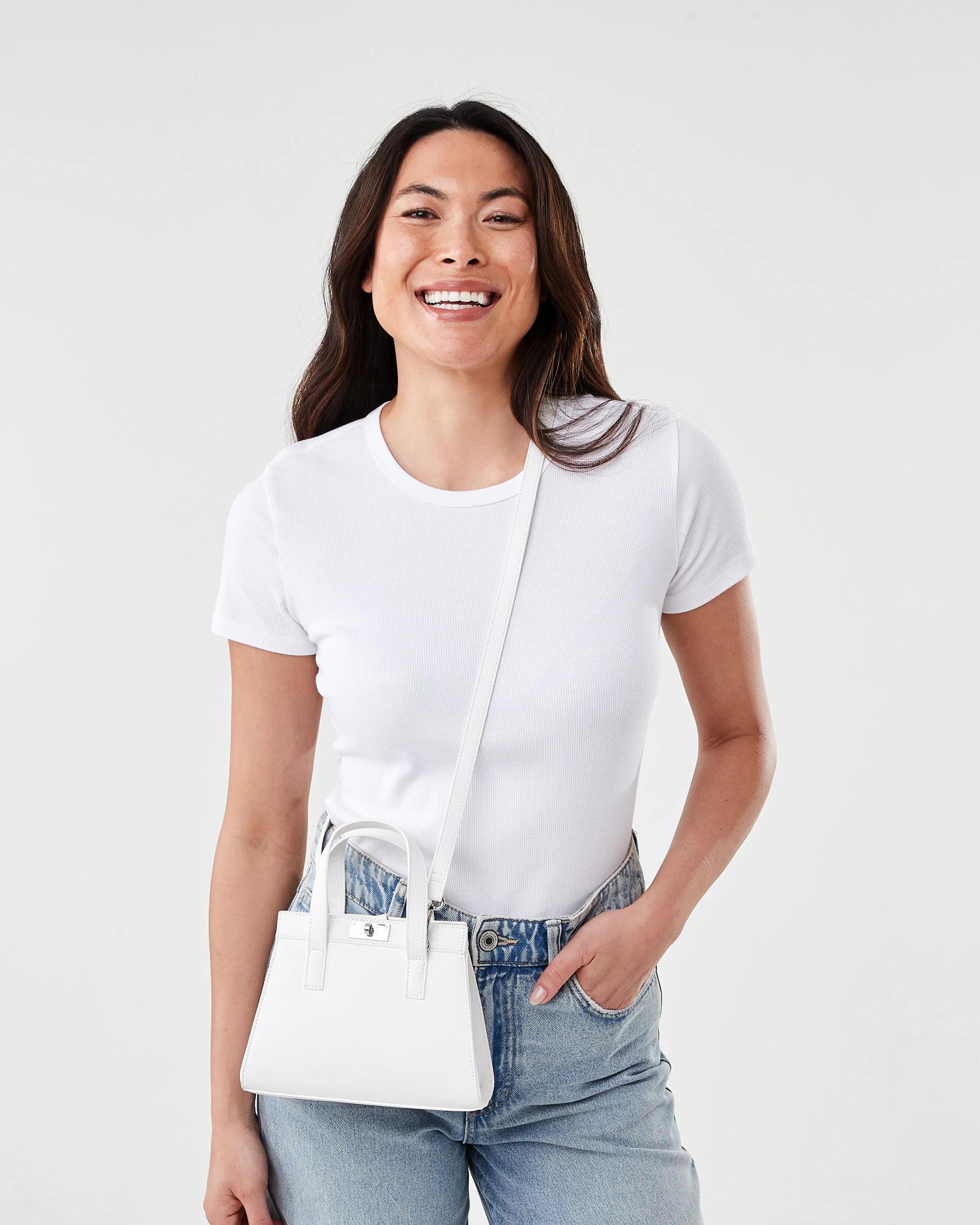 6 Top Handle Crossbody Bag White, 6 of 6