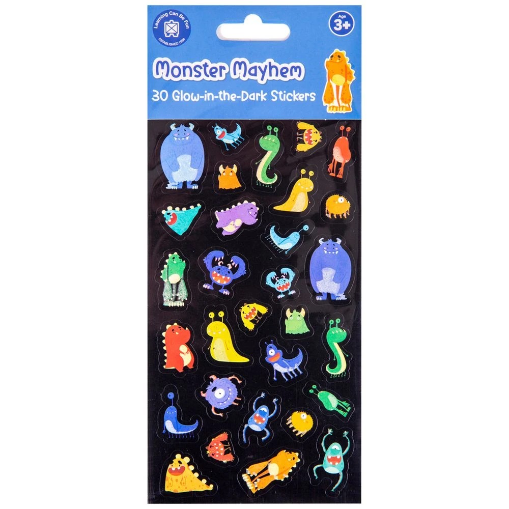1 Learning Can Be Fun Monster Mayhem Glow in the Dark Stickers, 1 of 3