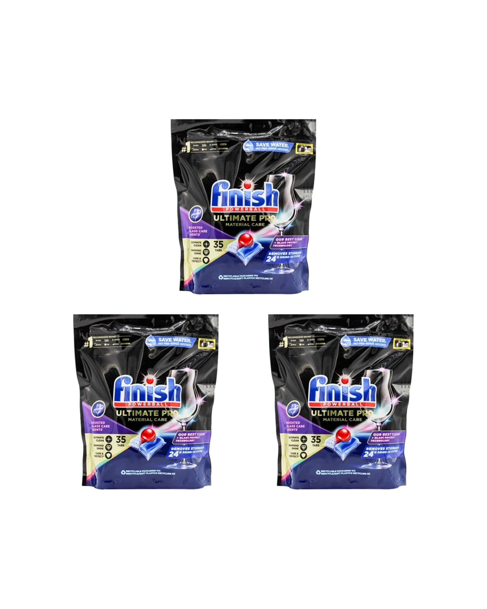 1 Finish Powerball Dishwashing Tablets Ultimate Pro 3x 35pc Material Care, 1 of 3