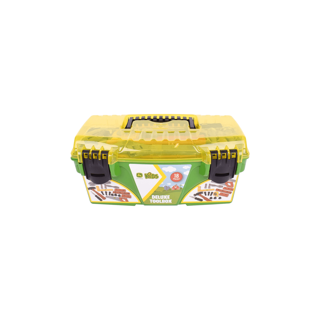 3 John Deere 18pc Deluxe Tool Box With Carry Handle And Two Locking Snaps Toy 3 Years Plus - Multi, 3 of 3