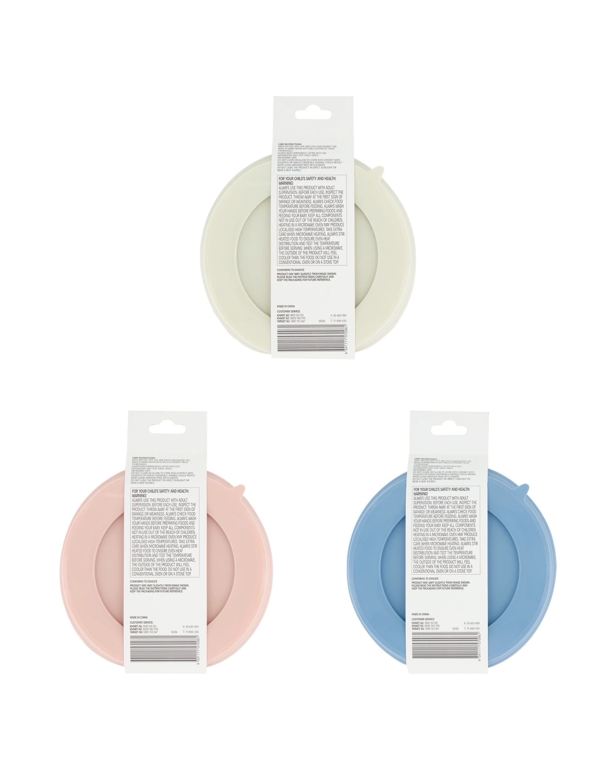 10 Silicone Suction Divided Plate - Assorted, 10 of 10