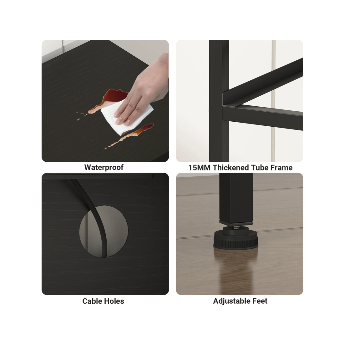 4 Advwin Tv Cabinet 140cm Led Entertainment Unit W/charging Station & Drawer Tv Stand Media Console Table Black, 4 of 10