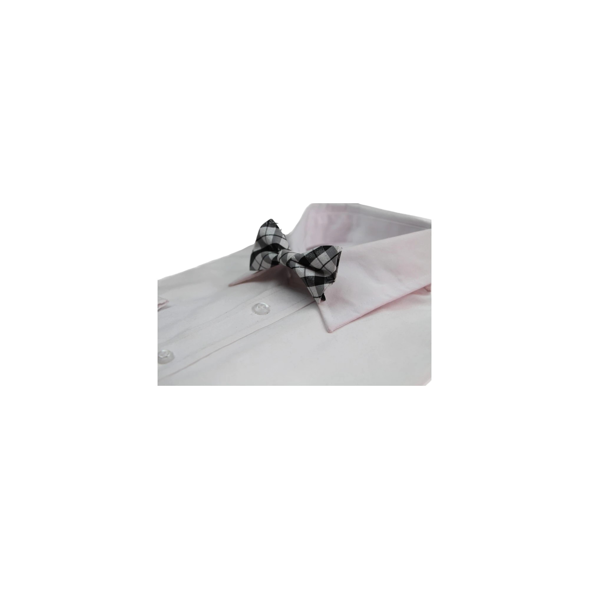 4 Zasel Boys Silver Tinsel With Black Plaid Patterned Cotton Bow Tie - Multi, 4 of 4