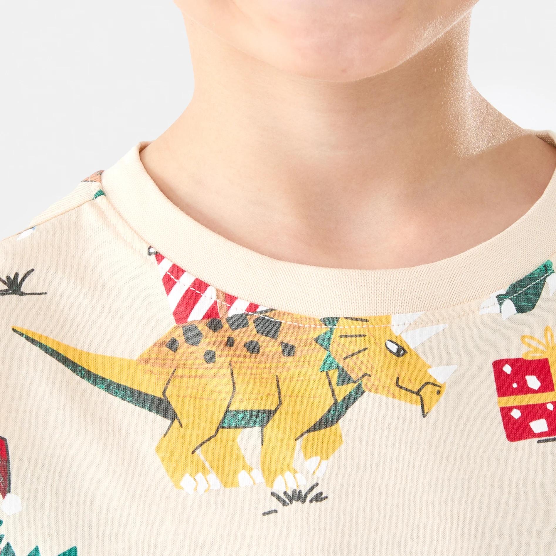 4 Christmas Print T-shirt Bge Dino, 4 of 7