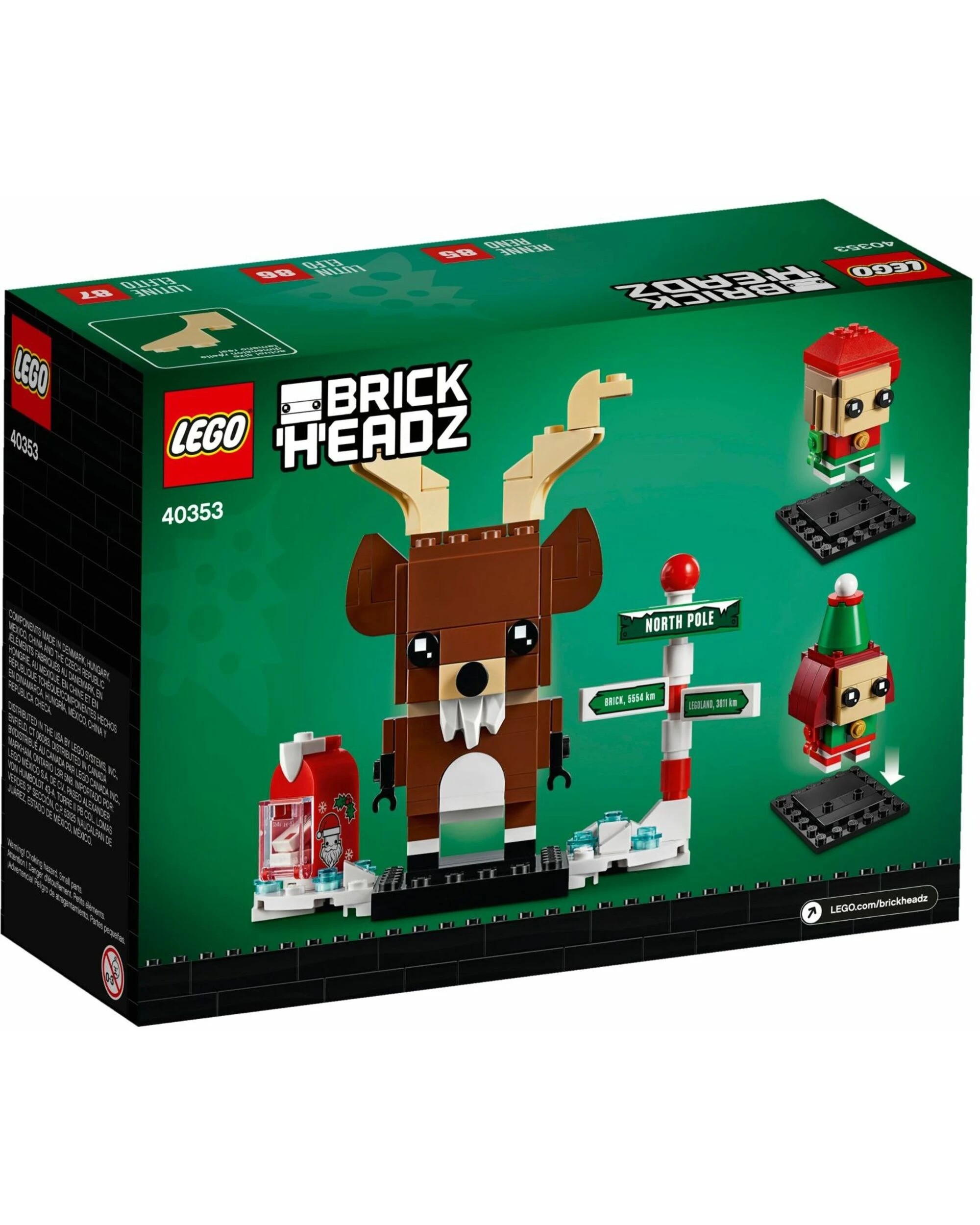 4 LEGO 40353 BrickHeadz Reindeer, Elf & Elfie Holiday Set, 4 of 4