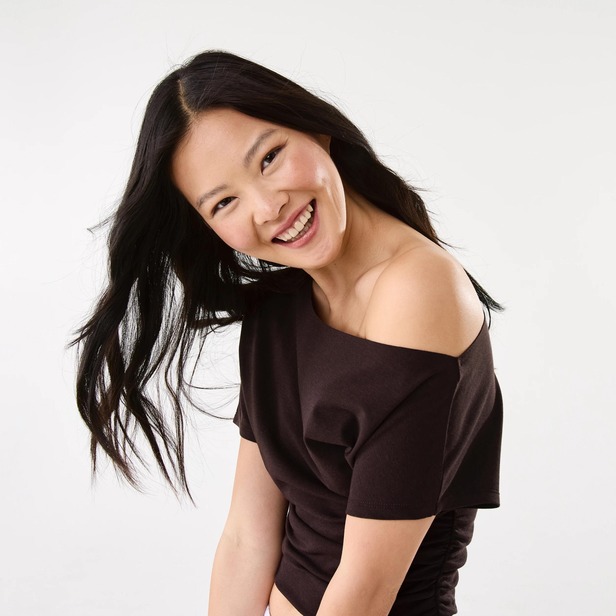 7 Off Shoulder Jersey T-shirt Choc Plum, 7 of 9