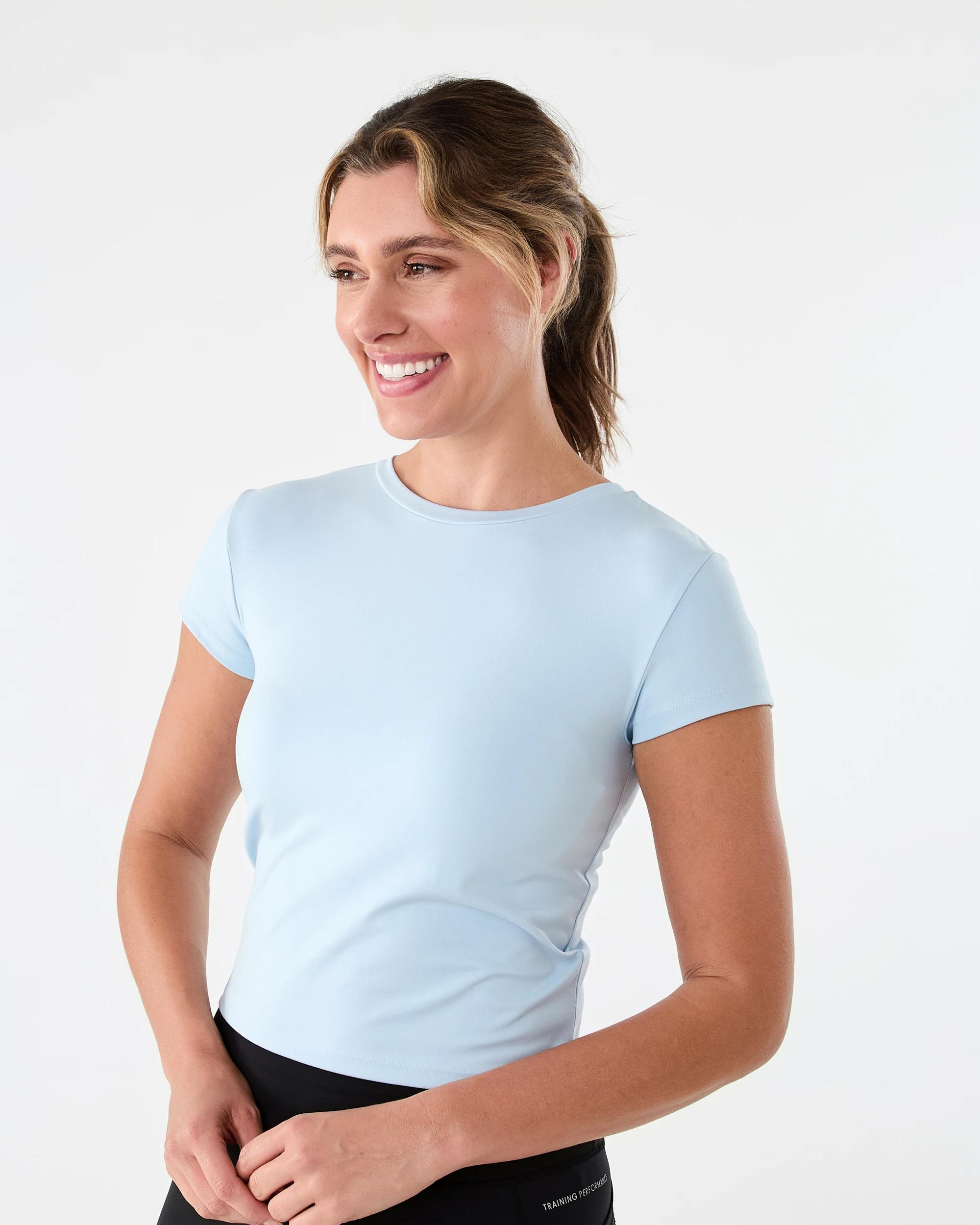 2 Active Womens Ultra Soft Crew Neck T-shirt Seashell, 2 of 5