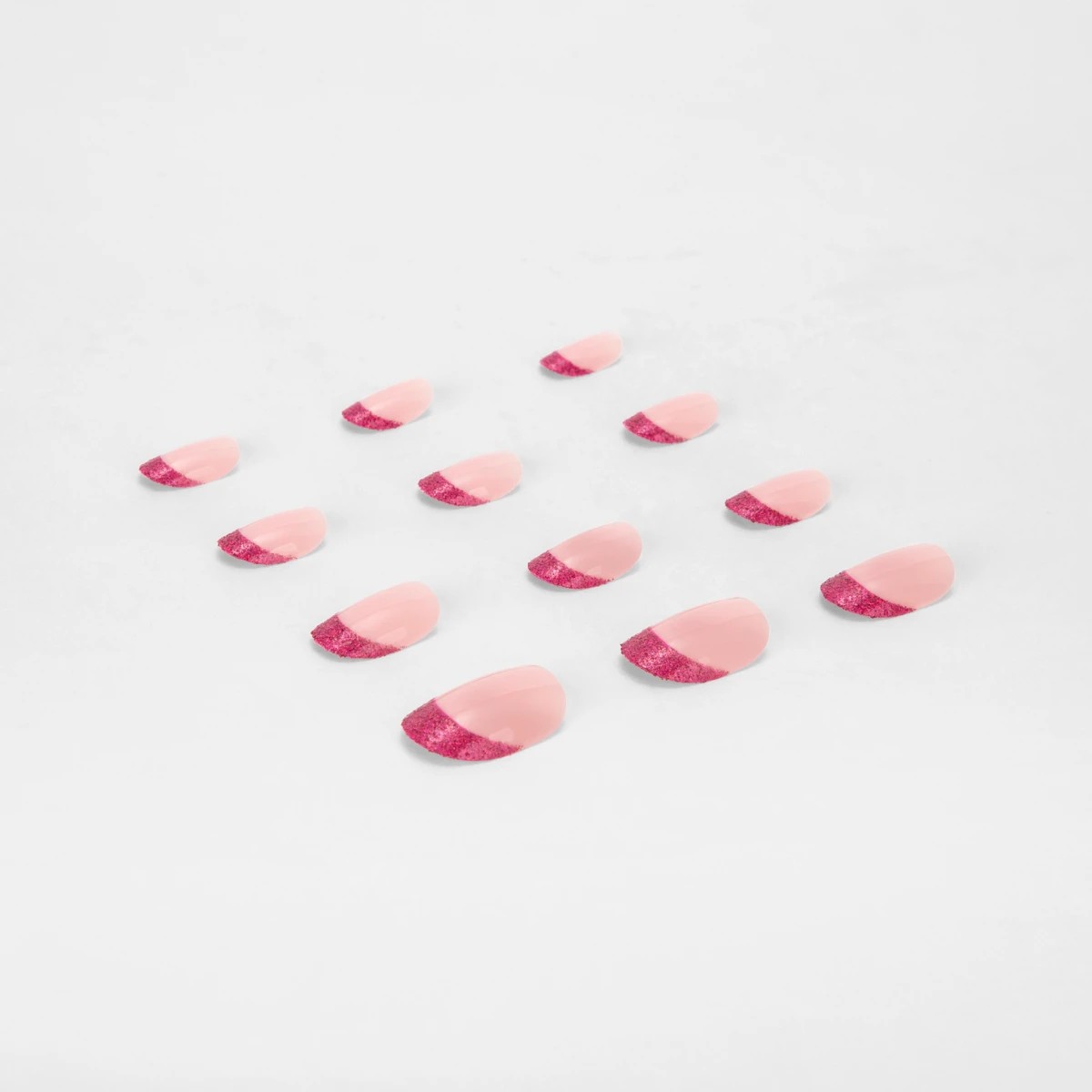 4 OXX Cosmetics 24 Pack False Nails with Adhesive - Oval Shape, Pink Shimmer, 4 of 5