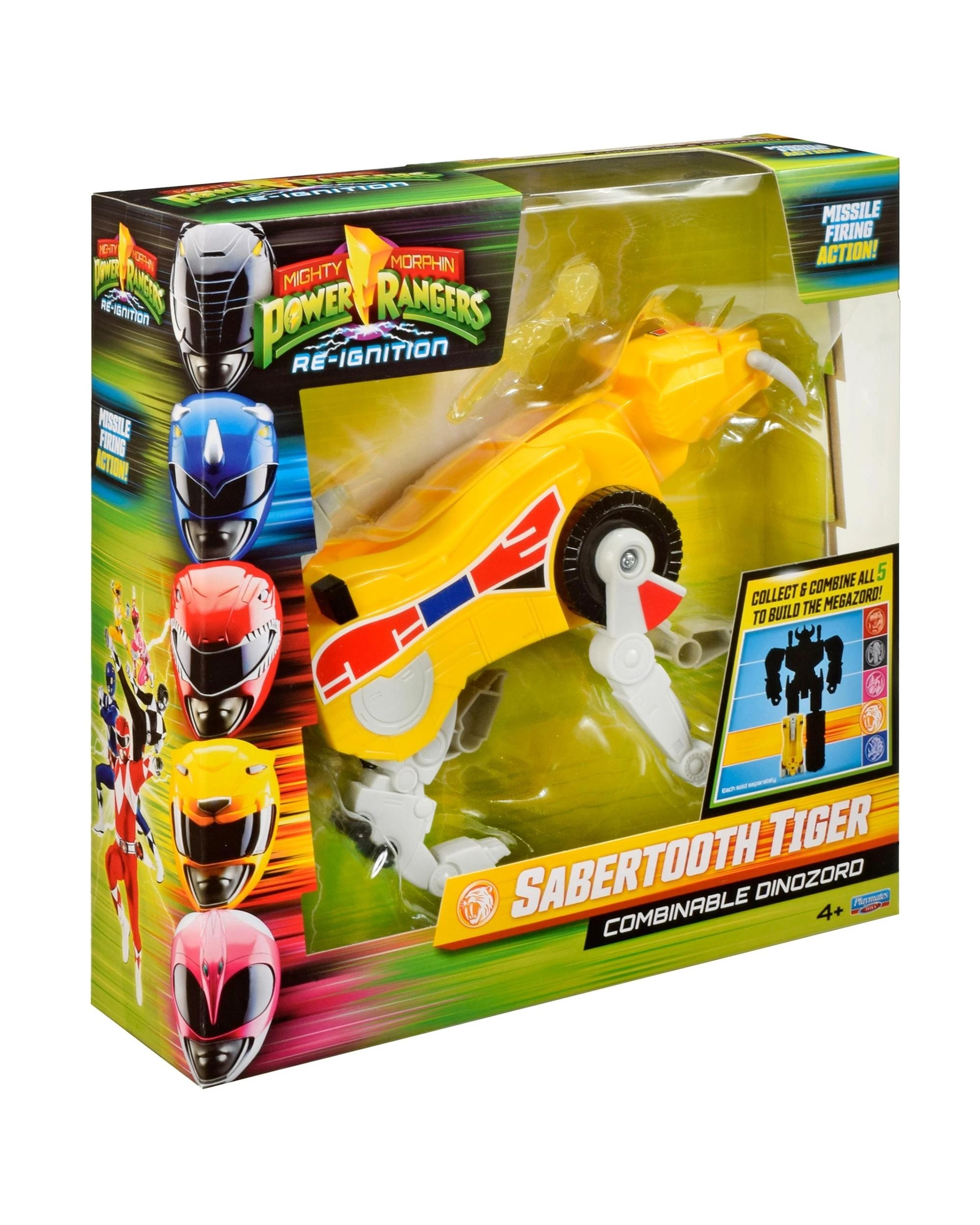 2 Mighty Morphin Power Rangers Re-Ignition Combinable Dinozord Sabertooth Tiger Toy, 2 of 10