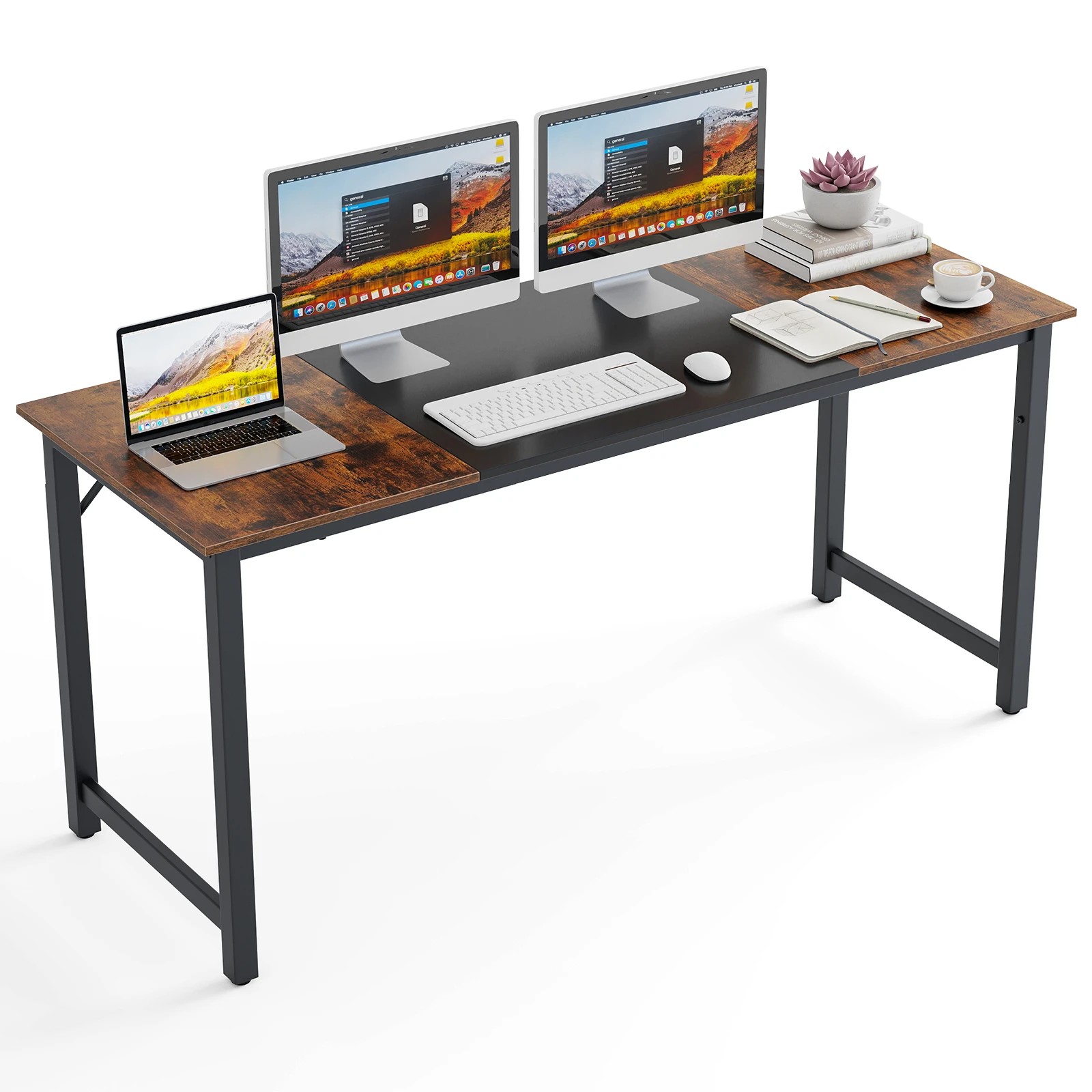 7 Costway 160cm Industrial Computer Desk Large Office Executive Desk, 7 of 7