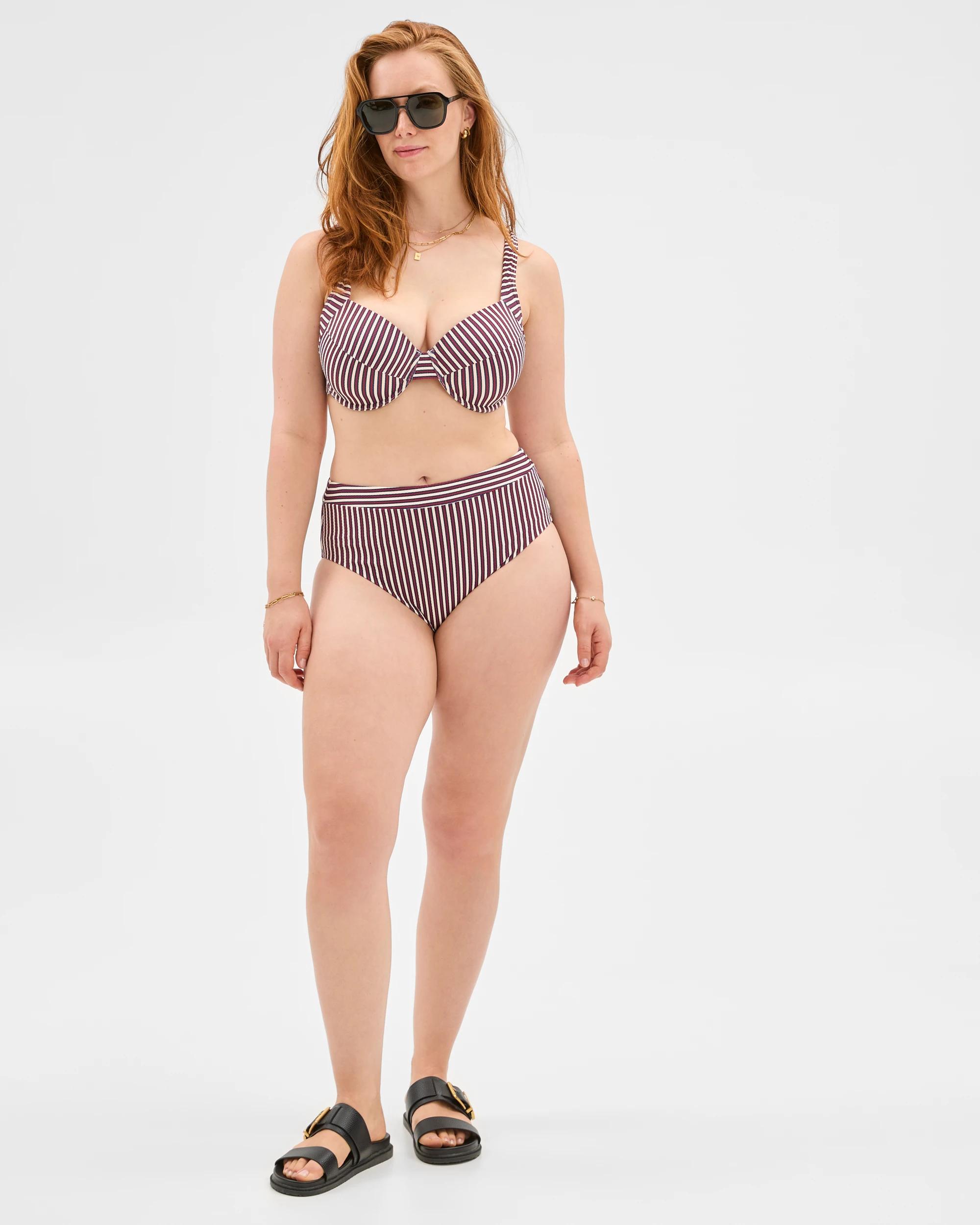 9 Target Balconette Honeycomb Underwire Bikini Top - Shape Your Body NAVY/RED STRIPE, 9 of 10