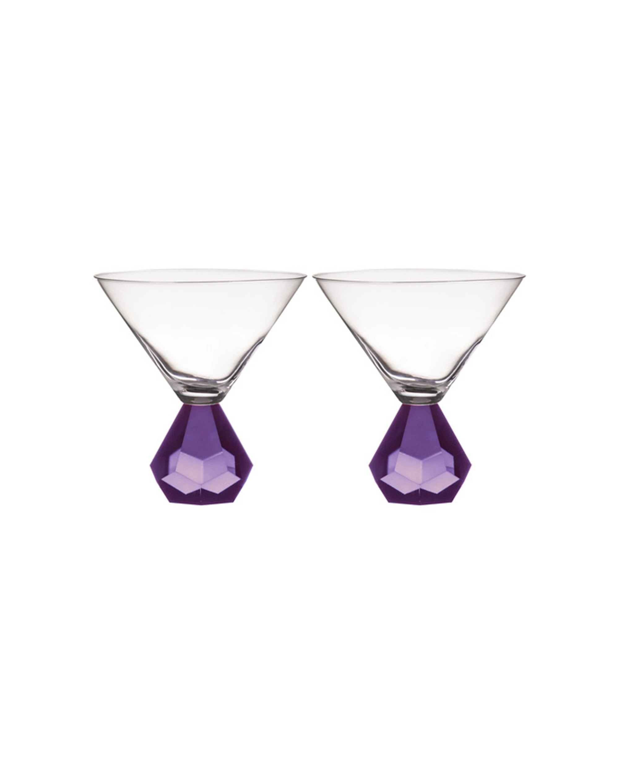 1 Ladelle 2PK Zhara Martini Glass Cocktail Set 200ml Amethyst - Purple, 1 of 3