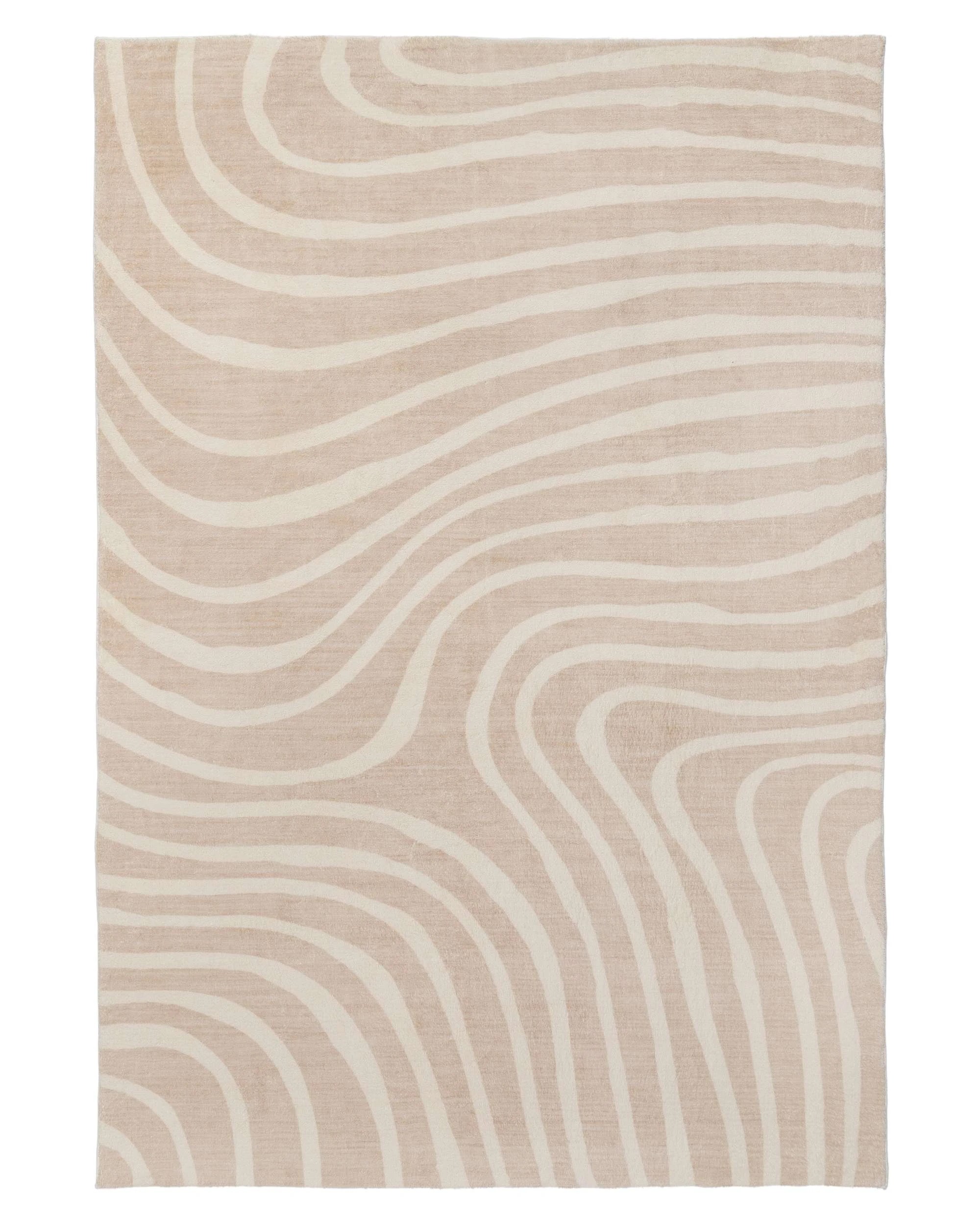 1 Loopsie Glis Lines Washable Rug-180cm x 120cm - Beige, 1 of 7