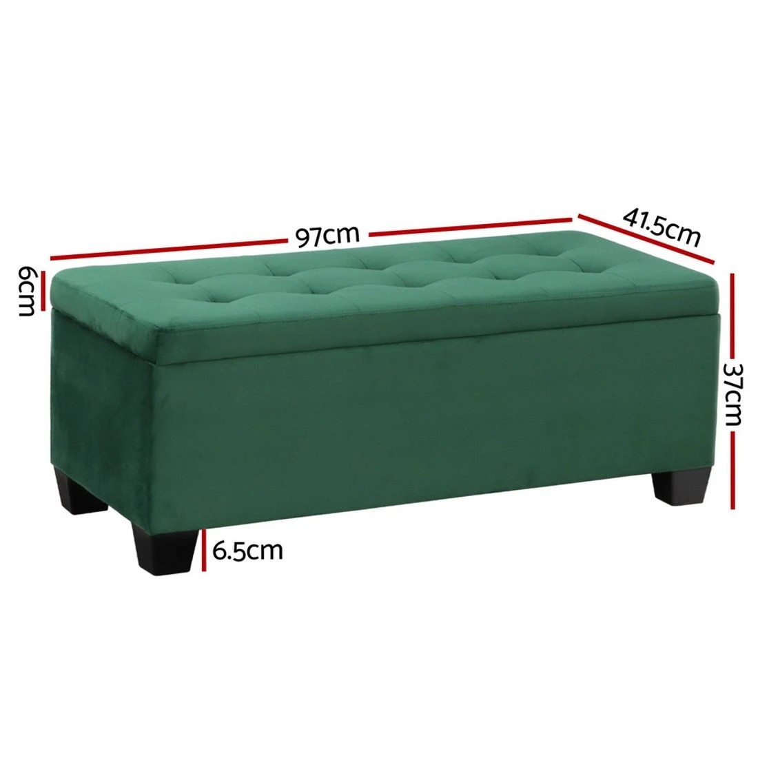 2 Artiss Storage Ottoman 97cm Blanket Box - Green, 2 of 6