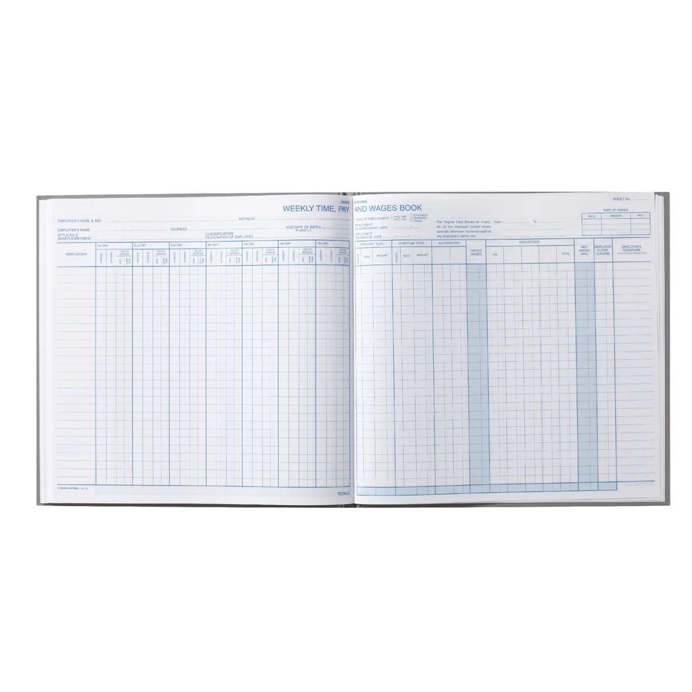 2 Zions Hours and Wages Record Book 25 Employees, 2 of 2