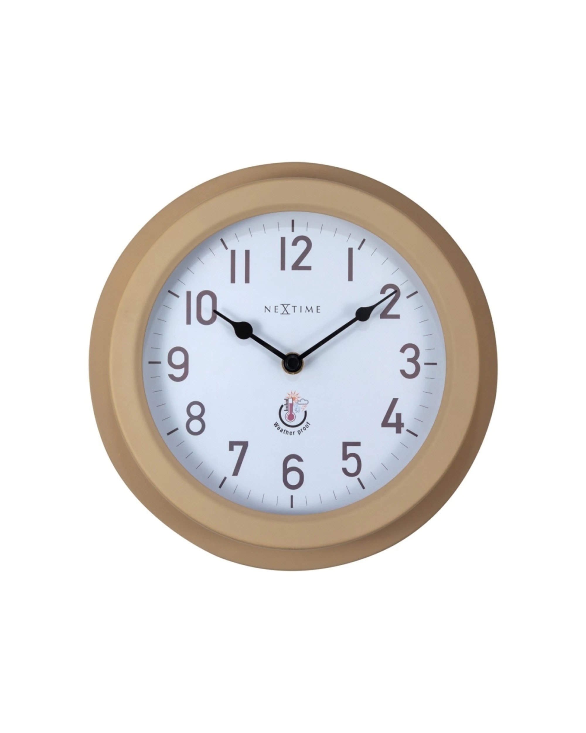 1 NeXtime Poppy Outdoor Wall Clock Water Resistant Metal Case  22cm - Brown, 1 of 5