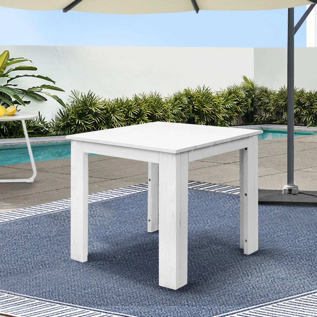 3 Gardeon Coffee Side Table Wooden Desk Outdoor Furniture Camping Garden
 - white, 3 of 3