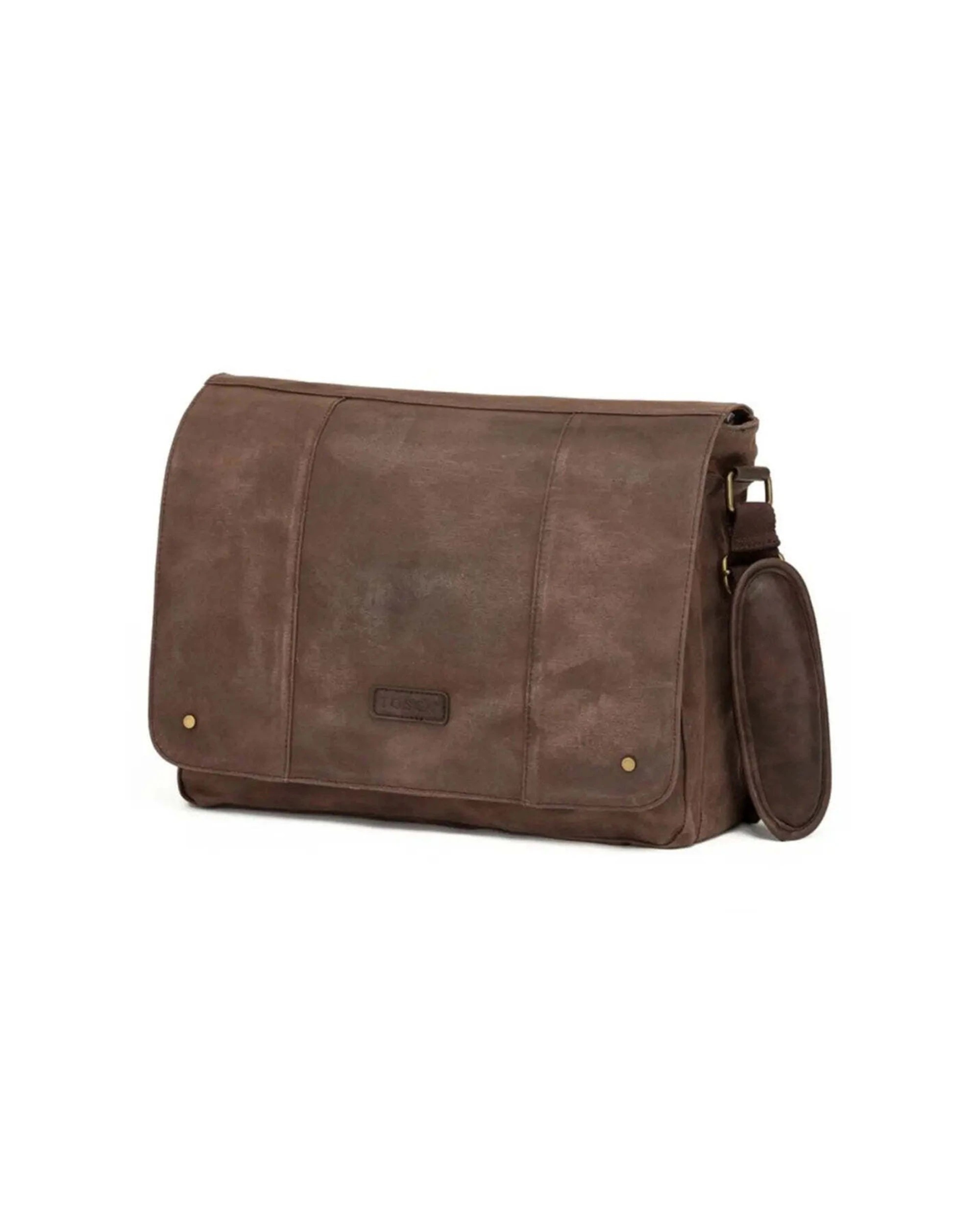 1 Tosca Luggage Waxed Canvas 13in Laptop Messenger Bag Versatile Design Perfect Size - Brown, 1 of 3