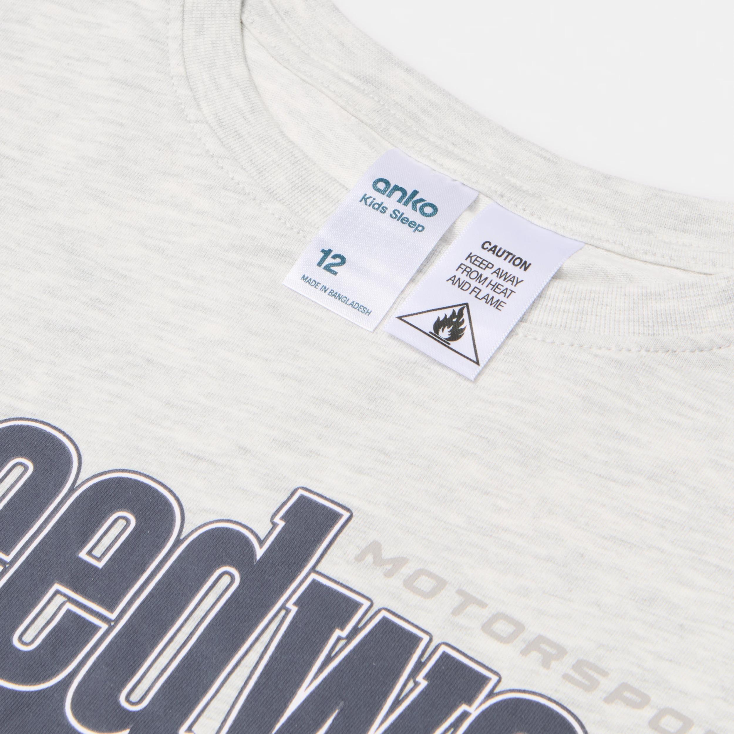 8 Short Sleeve Jersey Pyjama Set GREY SPEEDWAY MOTORSPORT, 8 of 9