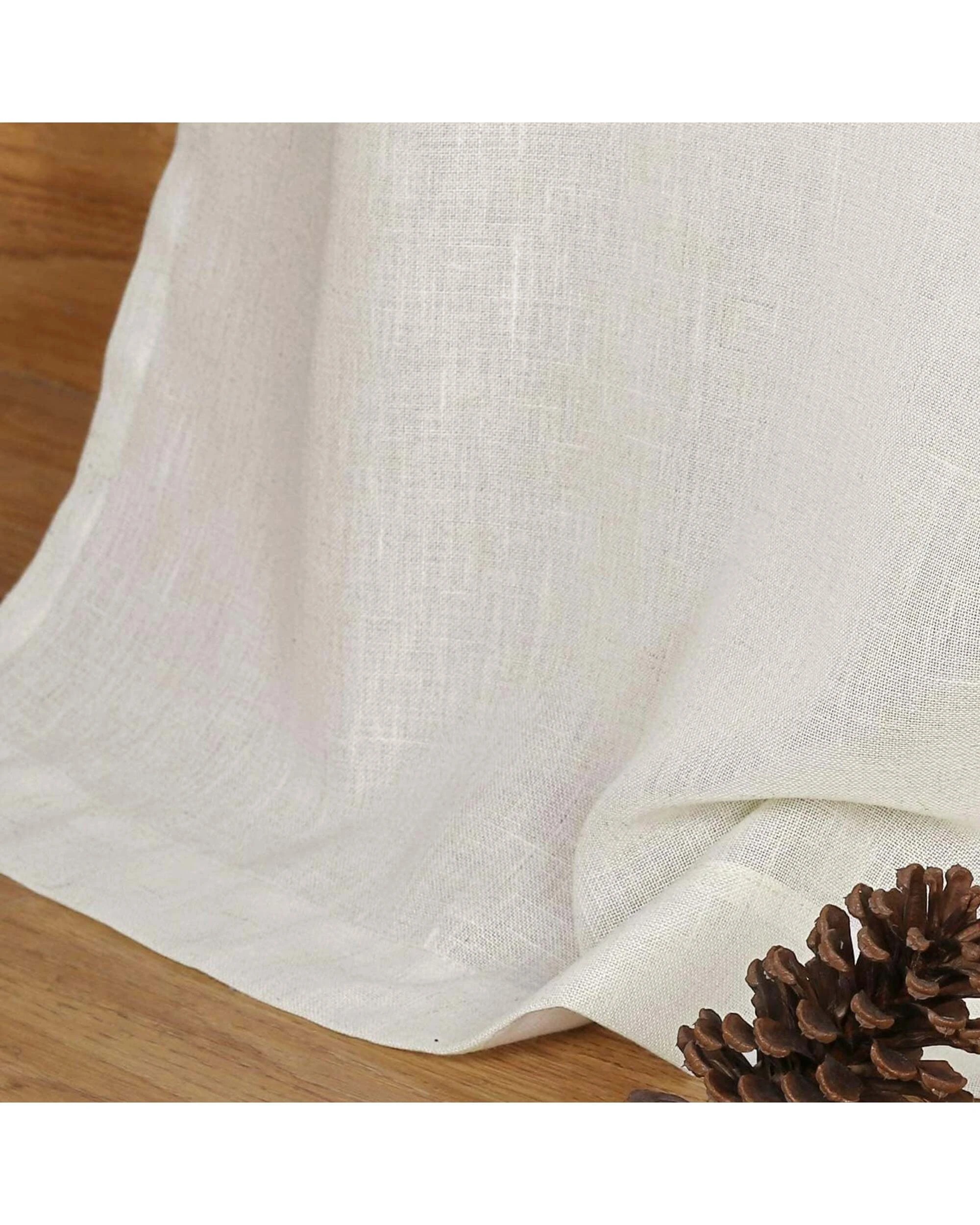 3 Smarcute Linen Blended Rod Pocket Curtain - 2X 132x243cm - Natural, 3 of 4