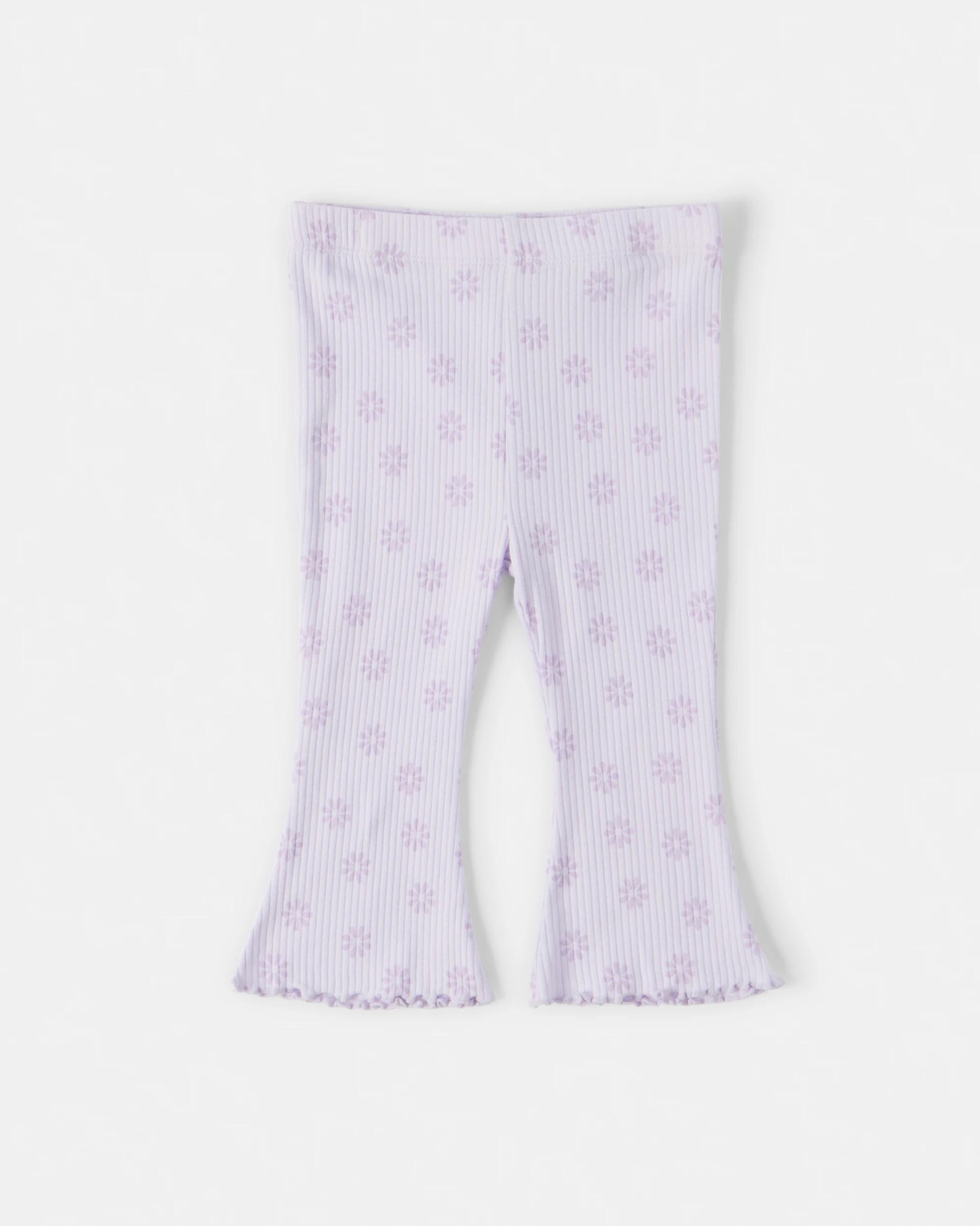 1 Cotton Rib Flare Leggings Lilc Daisy, 1 of 3