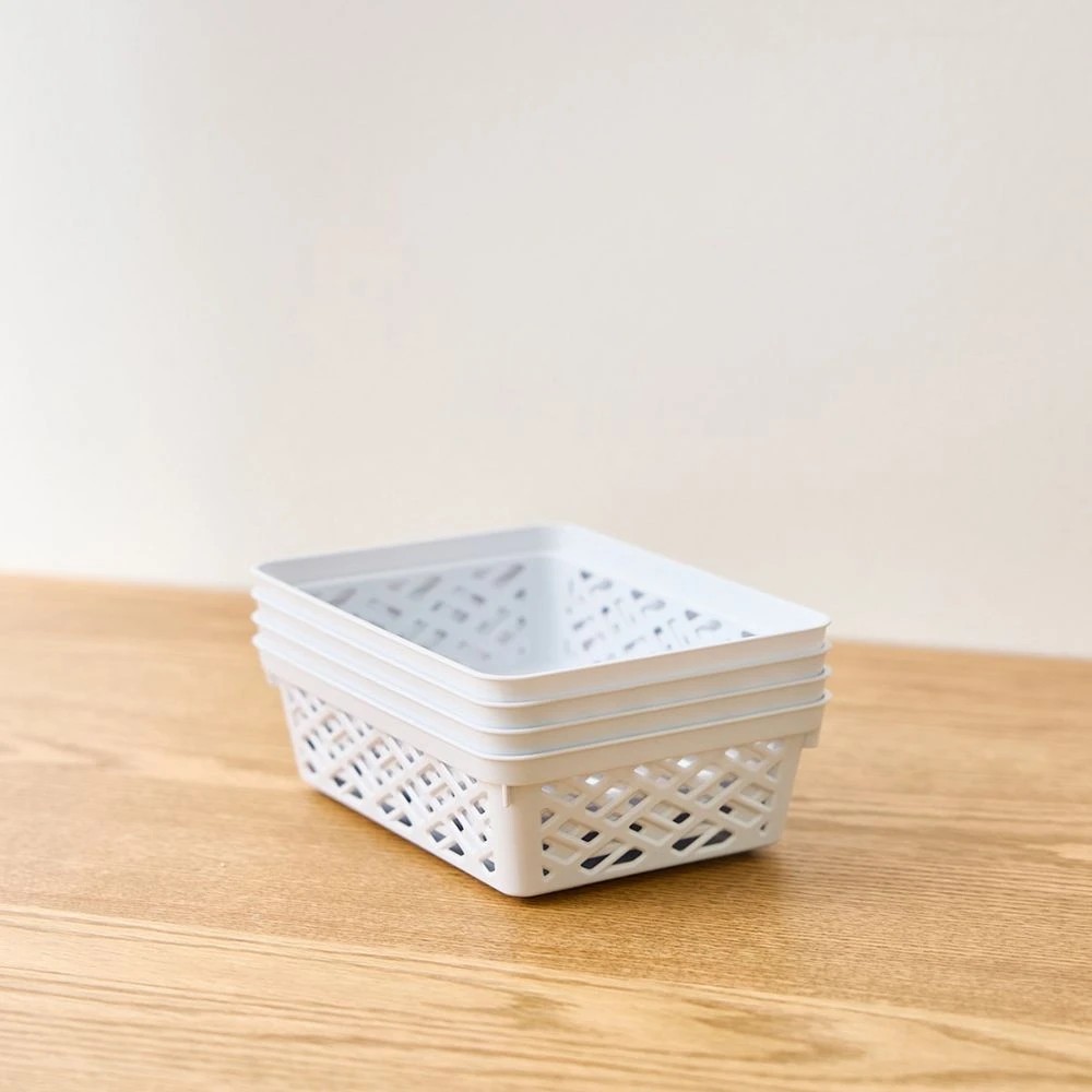 4 Keji Small Storage Tray 800mL 4 Pack White, 4 of 8