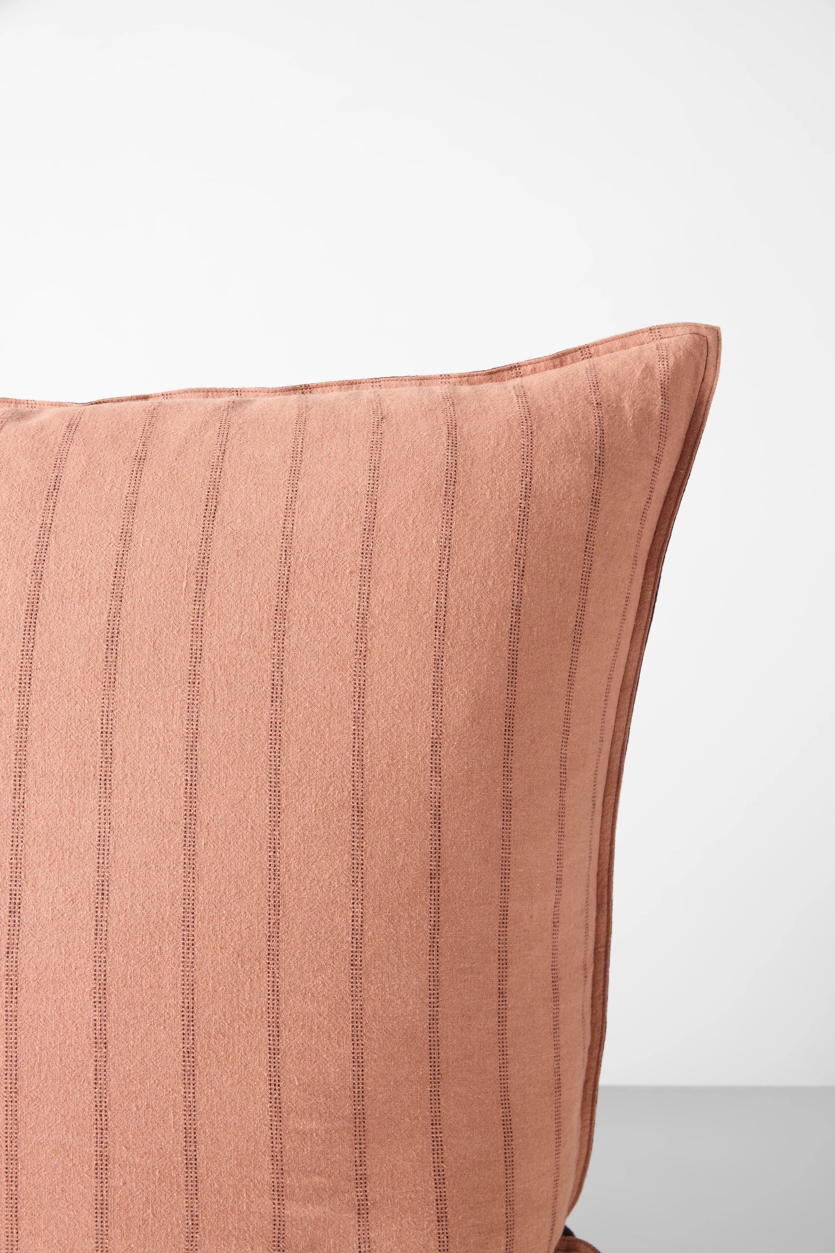 7 Target Adelle Stripe Linen/Cotton European Pillowcase - Queen Bed - Brown, 7 of 10