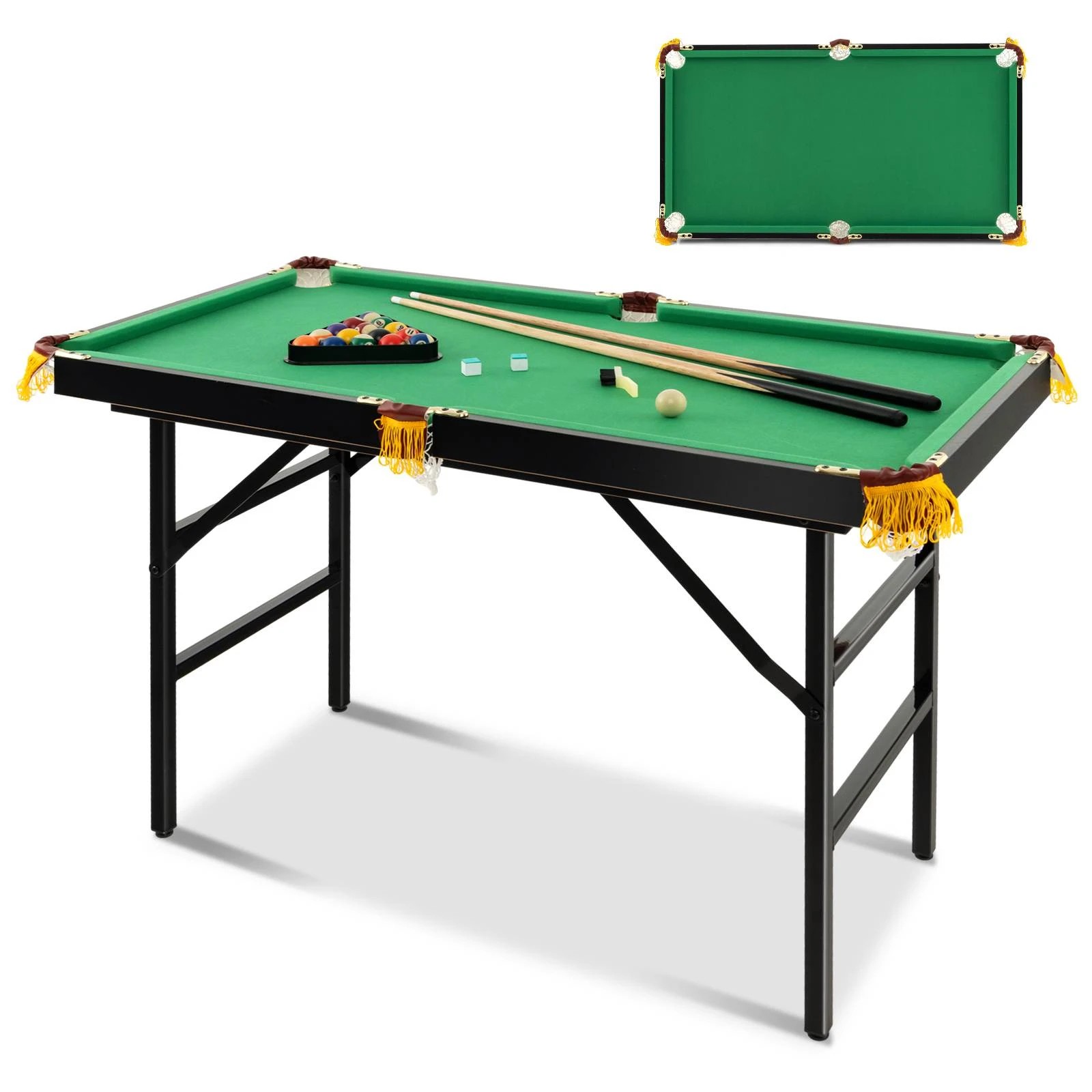 1 Costway Foldable Mini Billiard Table Set Portable Game Toy Snooker Pool Table Gift, 1 of 2