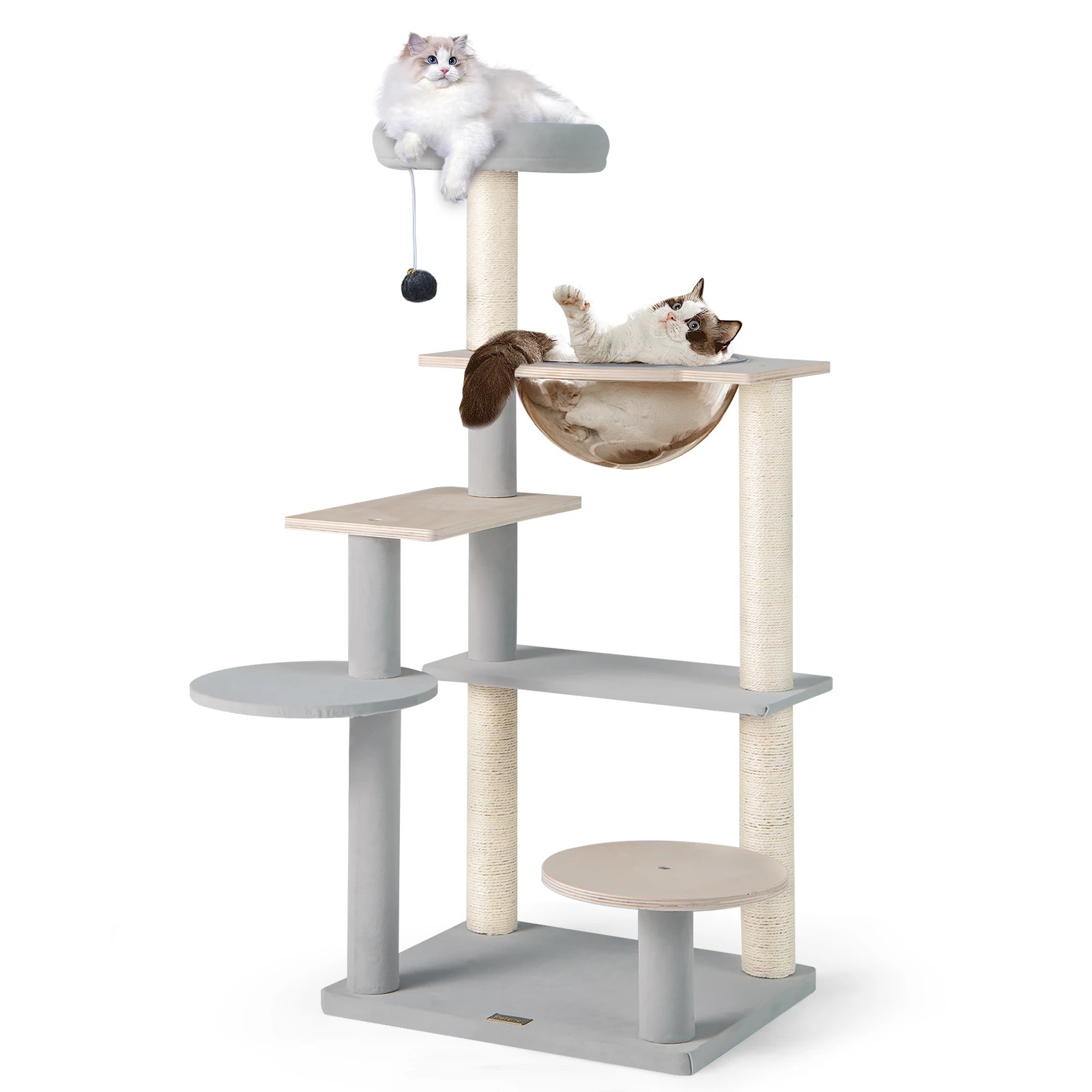 4 Costway 113cm Cat Tree Tower w/Sisal Scratching Posts Kitty Activity Center, 4 of 4
