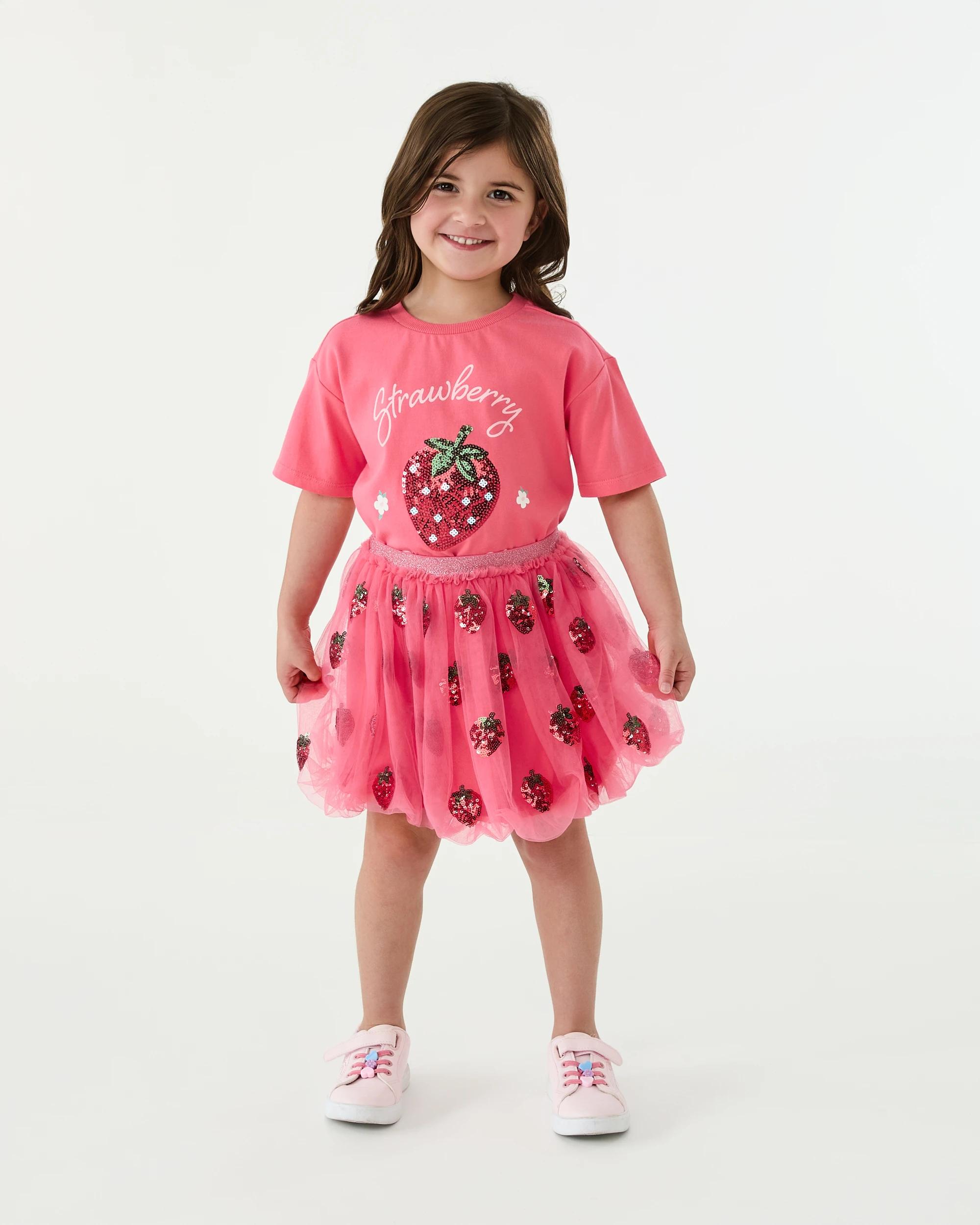 5 Bubble Tutu Skirt Red Strwby, 5 of 6