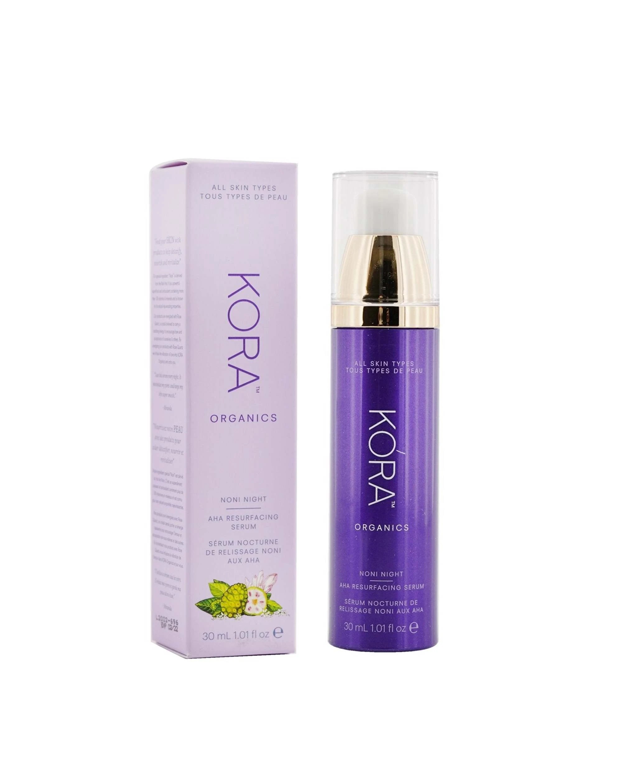 2 Kora Organics Noni Night AHA Resurfacing Serum 30ml/1.01oz, 2 of 3