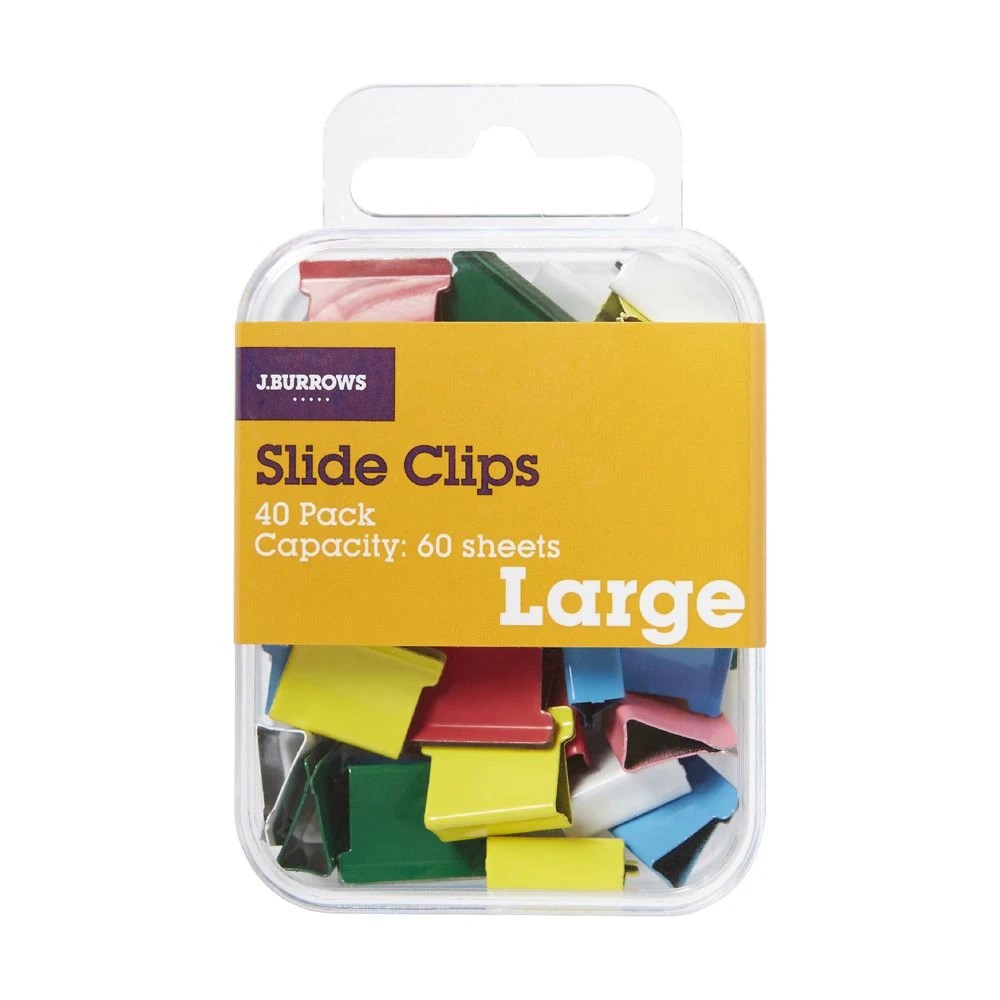 3 J.Burrows Slide Clips Refills Large Assorted 40 Pack, 3 of 3